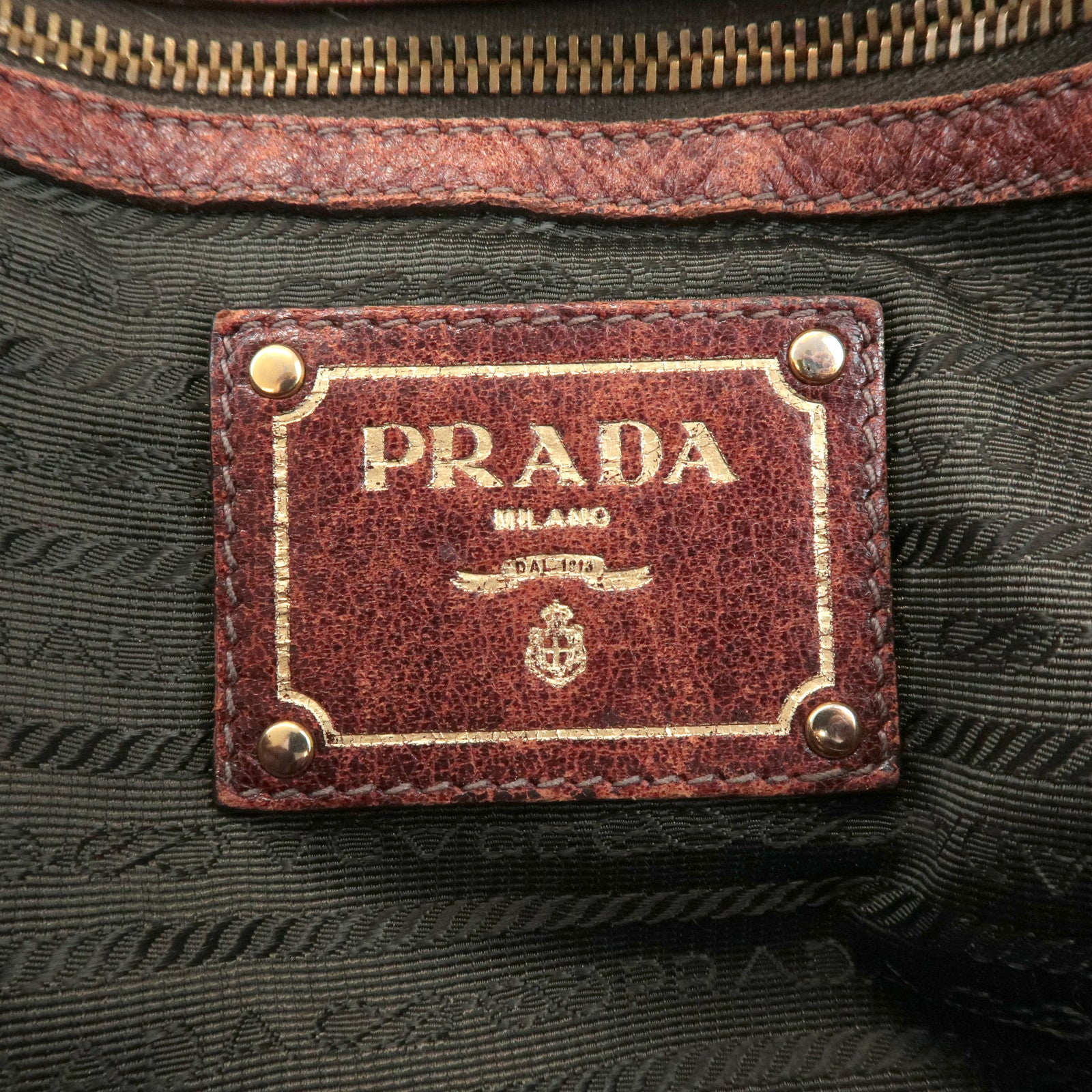 PRADA Leather 2Way Bag Shoulder Bag Crossbody Bag Brown BN1773