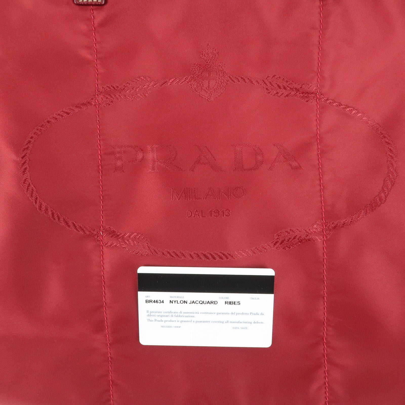 PRADA Logo Nylon Leather Tote Bag Shoulder Bag Dark Red BR4634