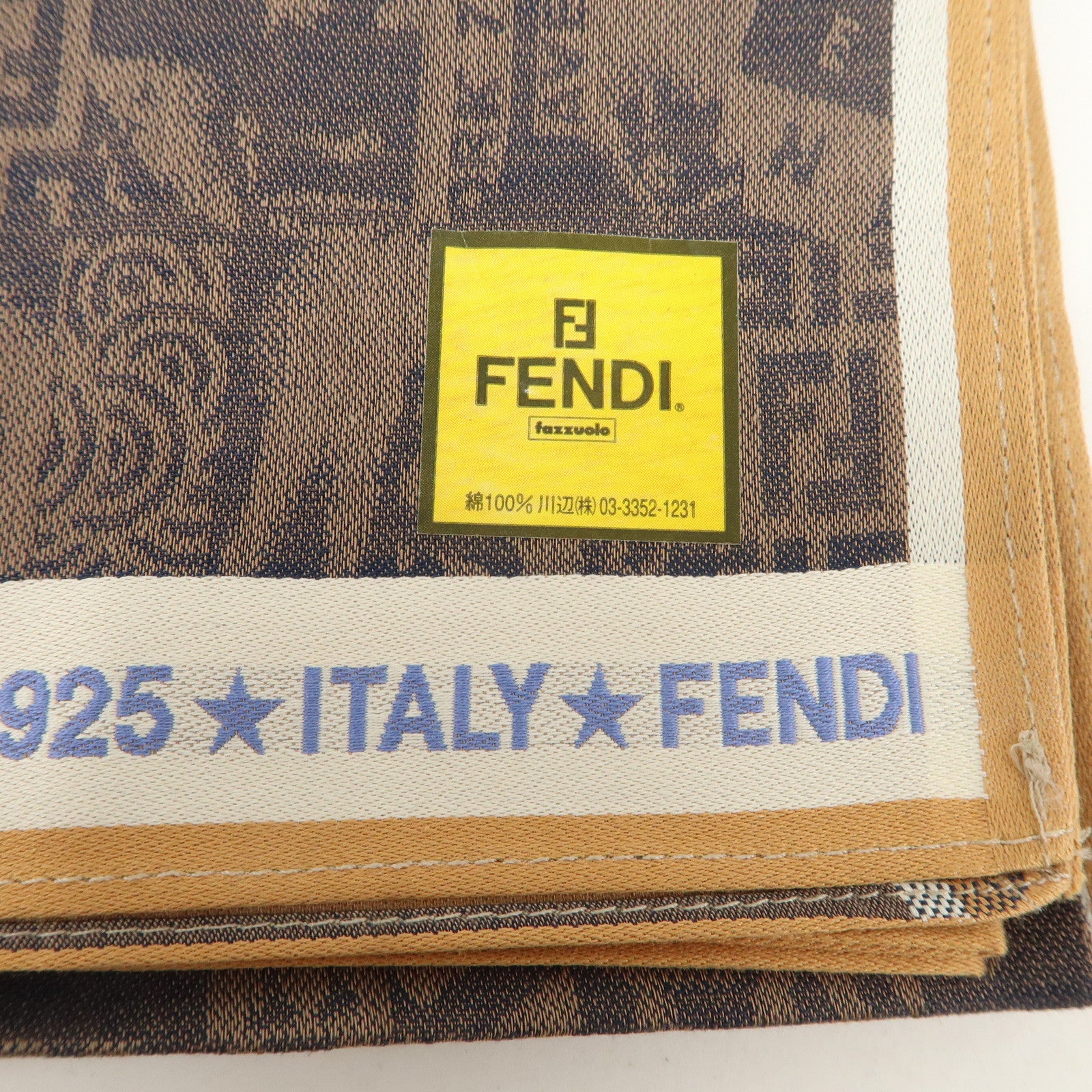 FENDI Set of 5 Cotton 100% Multi-color Handkerchief