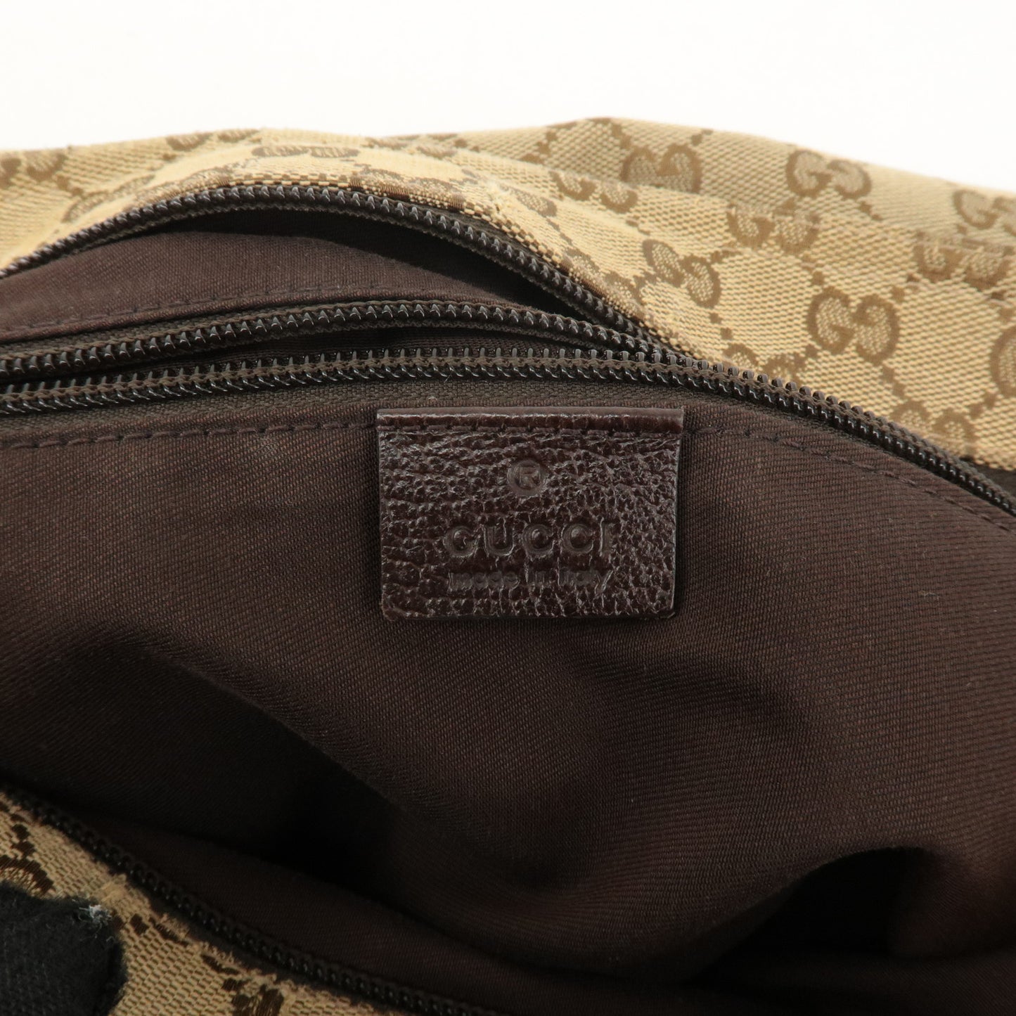 GUCCI Sherry GG Canvas Leather Shoulder Bag Beige Brown 189751