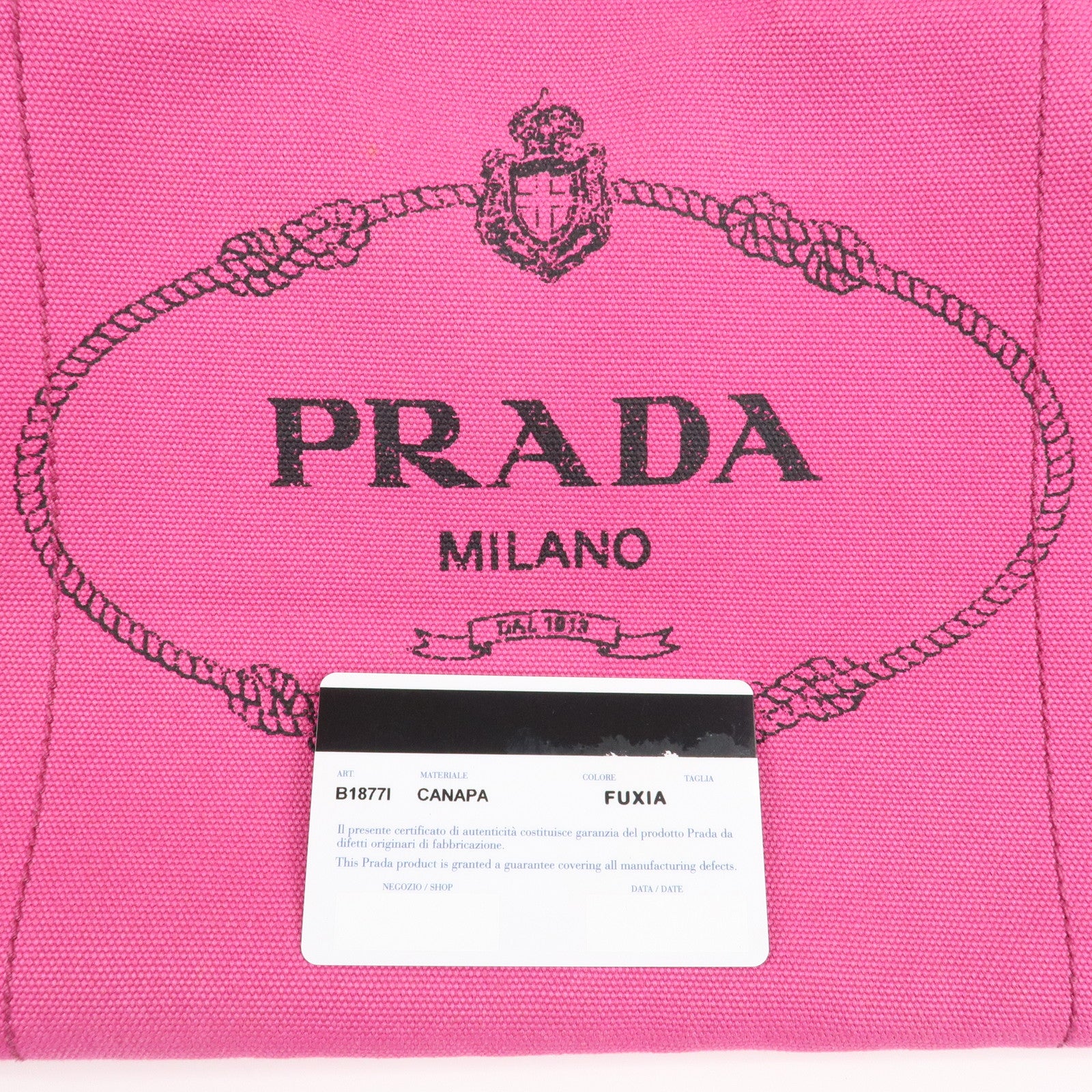 PRADA Canapa Canvas Tote Bag Limited Edition Pink Orange B1877I