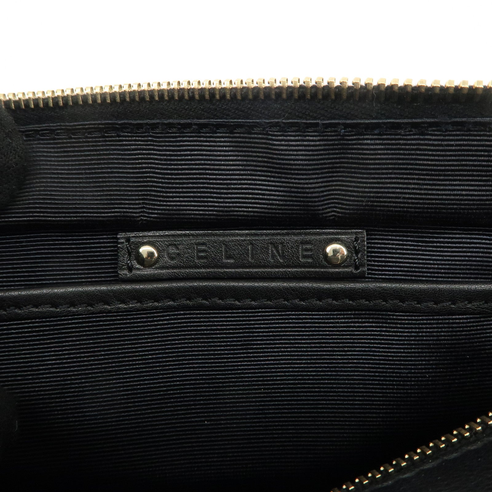 CELINE Macadam Satin Leather Mini Boogie Bag Beads Macadam Stamp Used