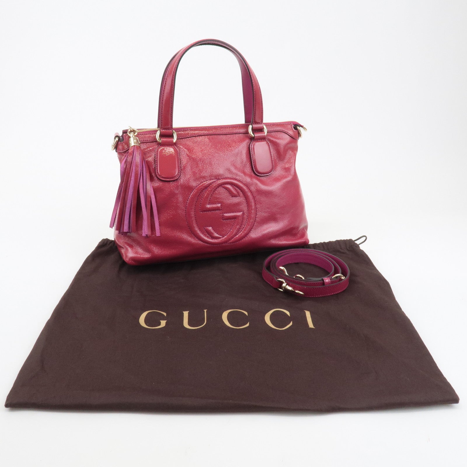 GUCCI Soho Patent Leather 2Way Bag Hand Bag 308362