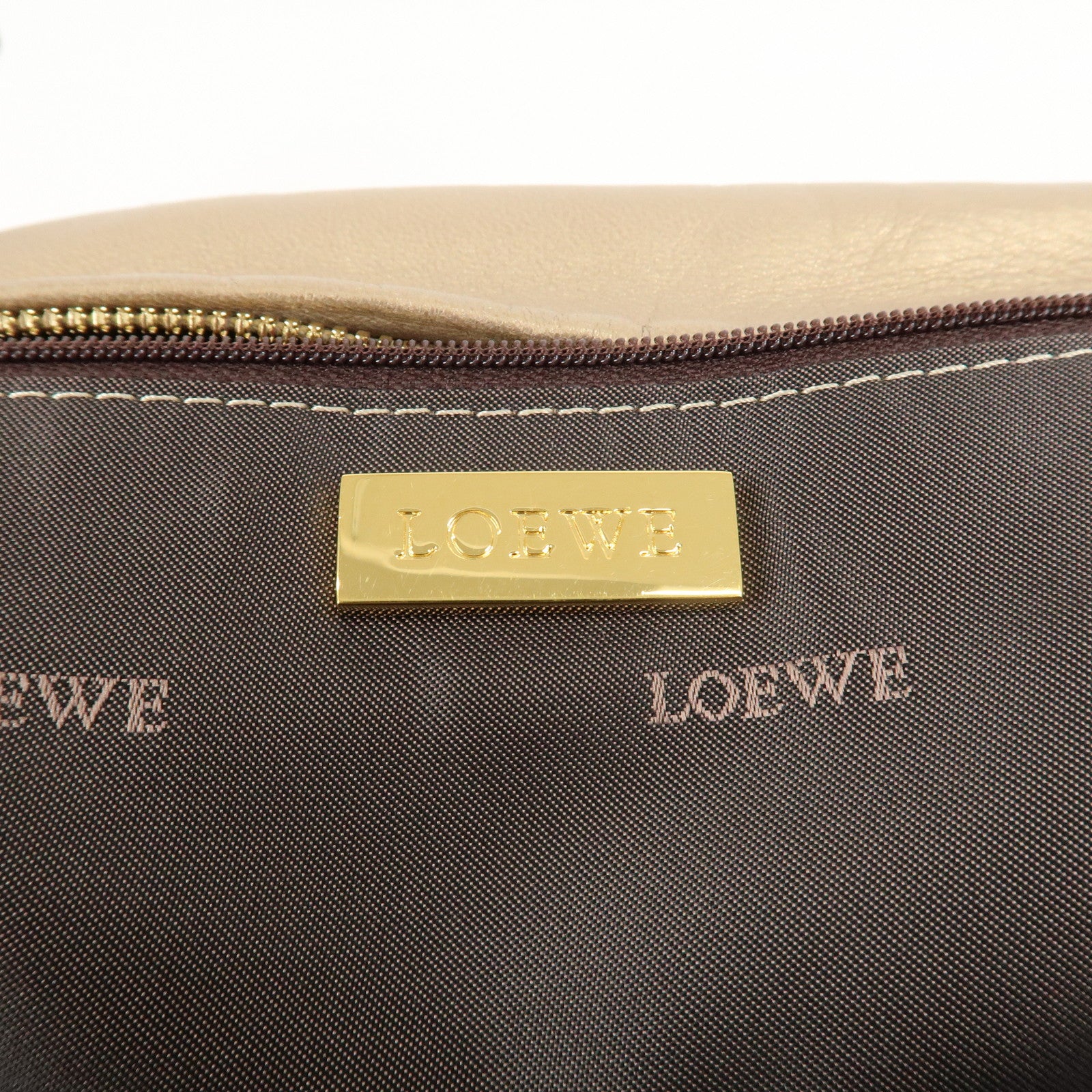 LOEWE Anagram Nappa Leather Amazona 28 Hand Bag Gold