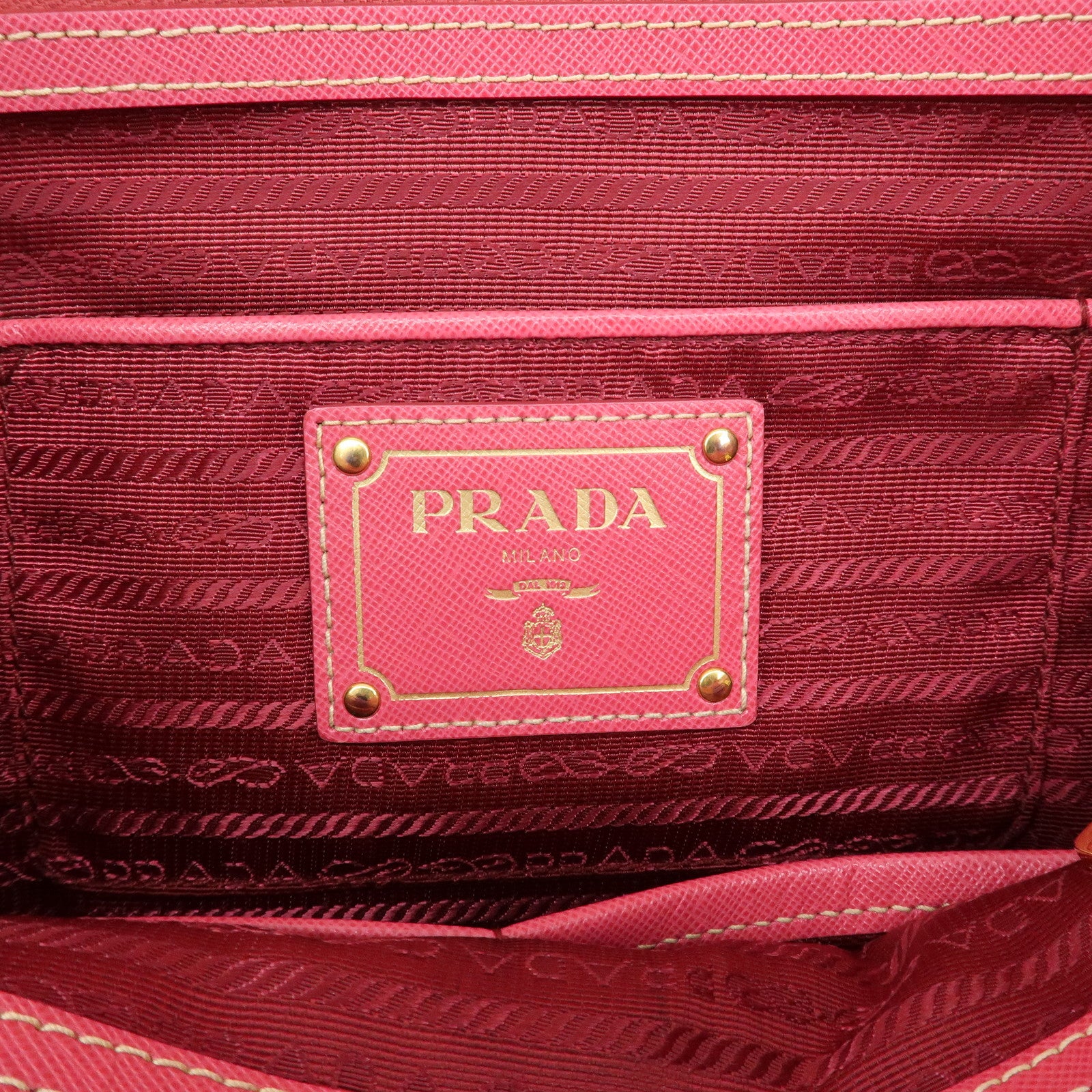 PRADA Canvas Leather Triangle Logo 2Way Bag Tote Bag BN2254