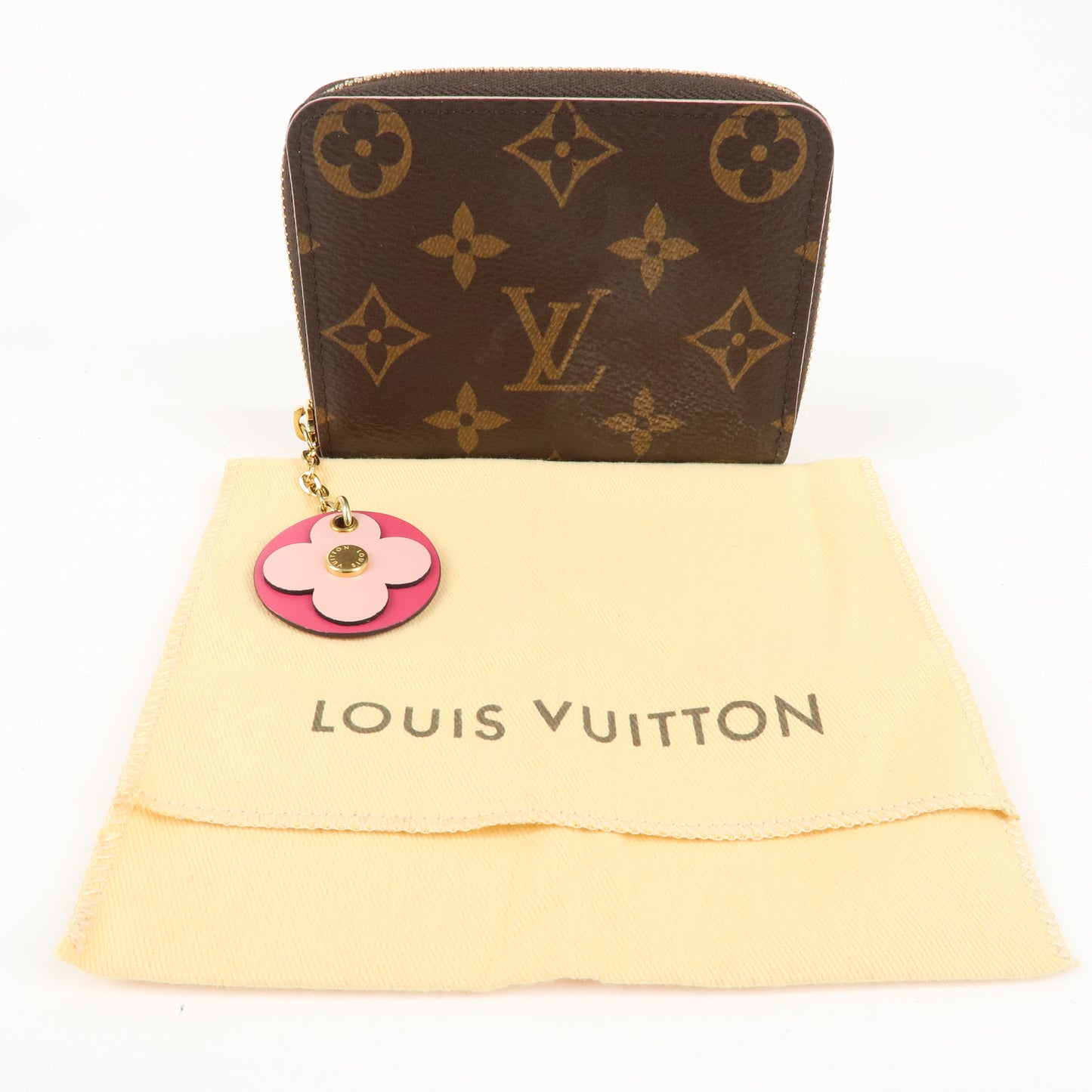 Louis Vuitton Monogram Zippy Coin Purse Flower Charm M68332