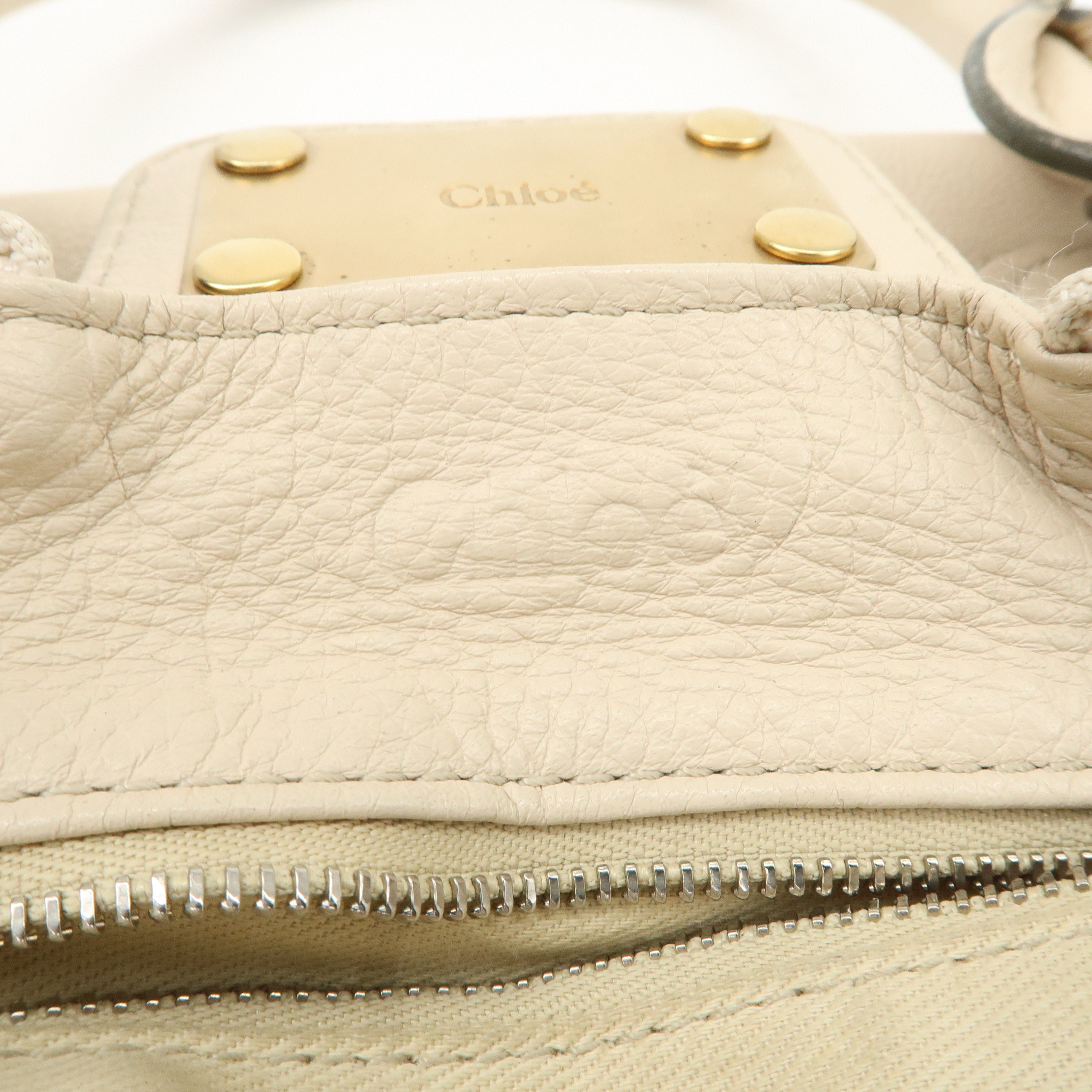 Chloe Paddington Leather Shoulder Bag Hand Bag Ivory