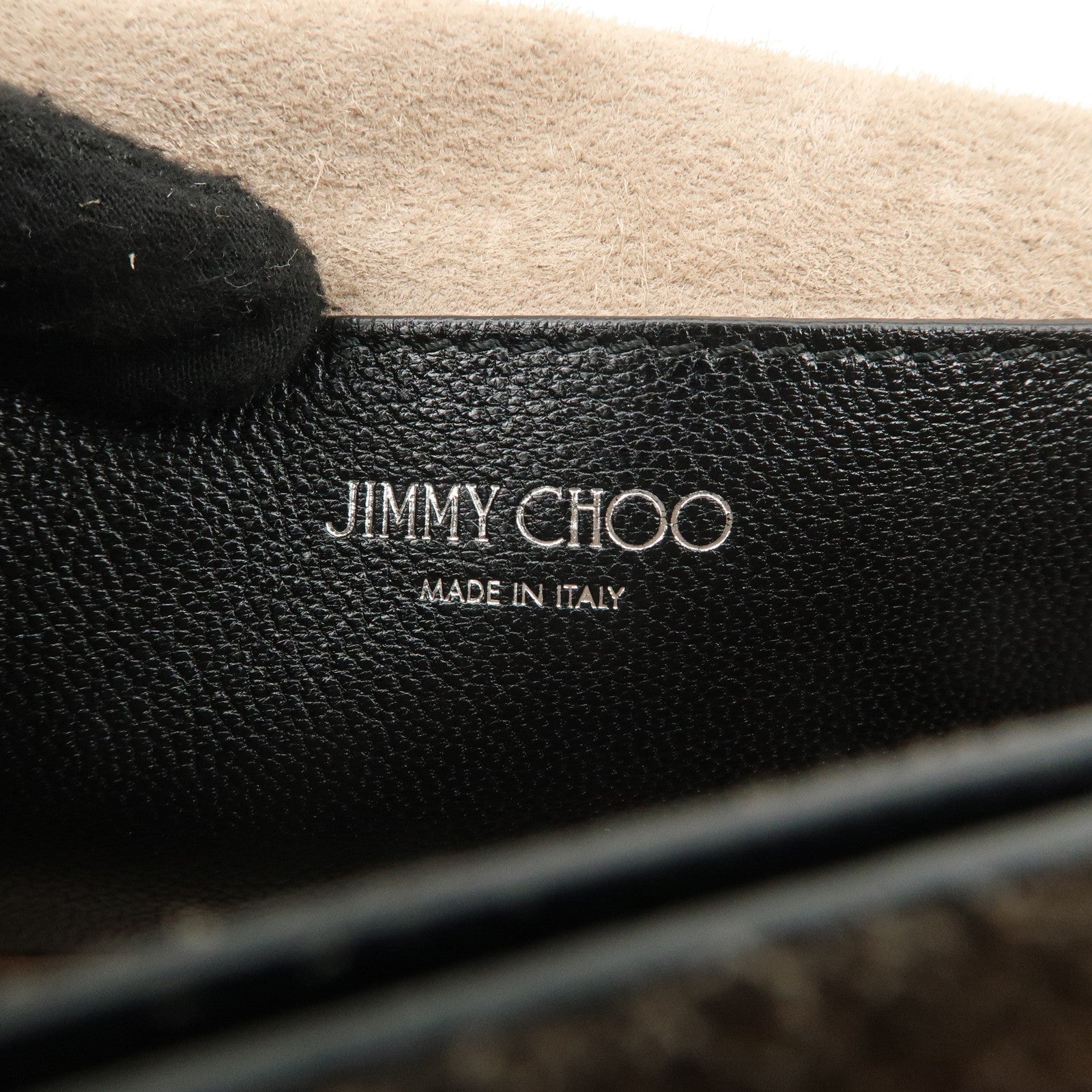 JIMMY CHOO Suede Leather Level Soft Mini Chain Shoulder Bag