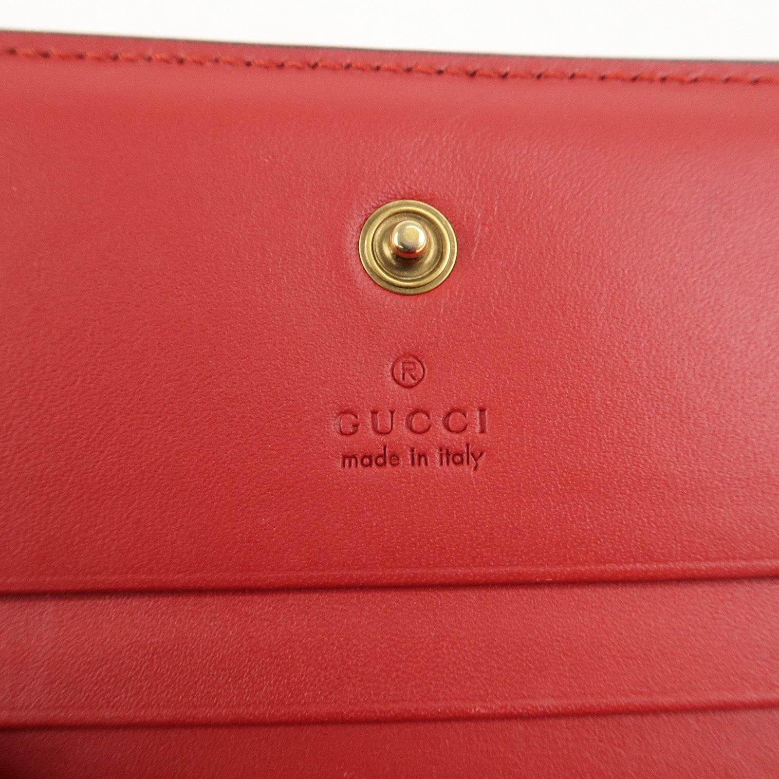 GUCCI Interlocking G GG Supreme Cherry Compact Wallet 476050 Used