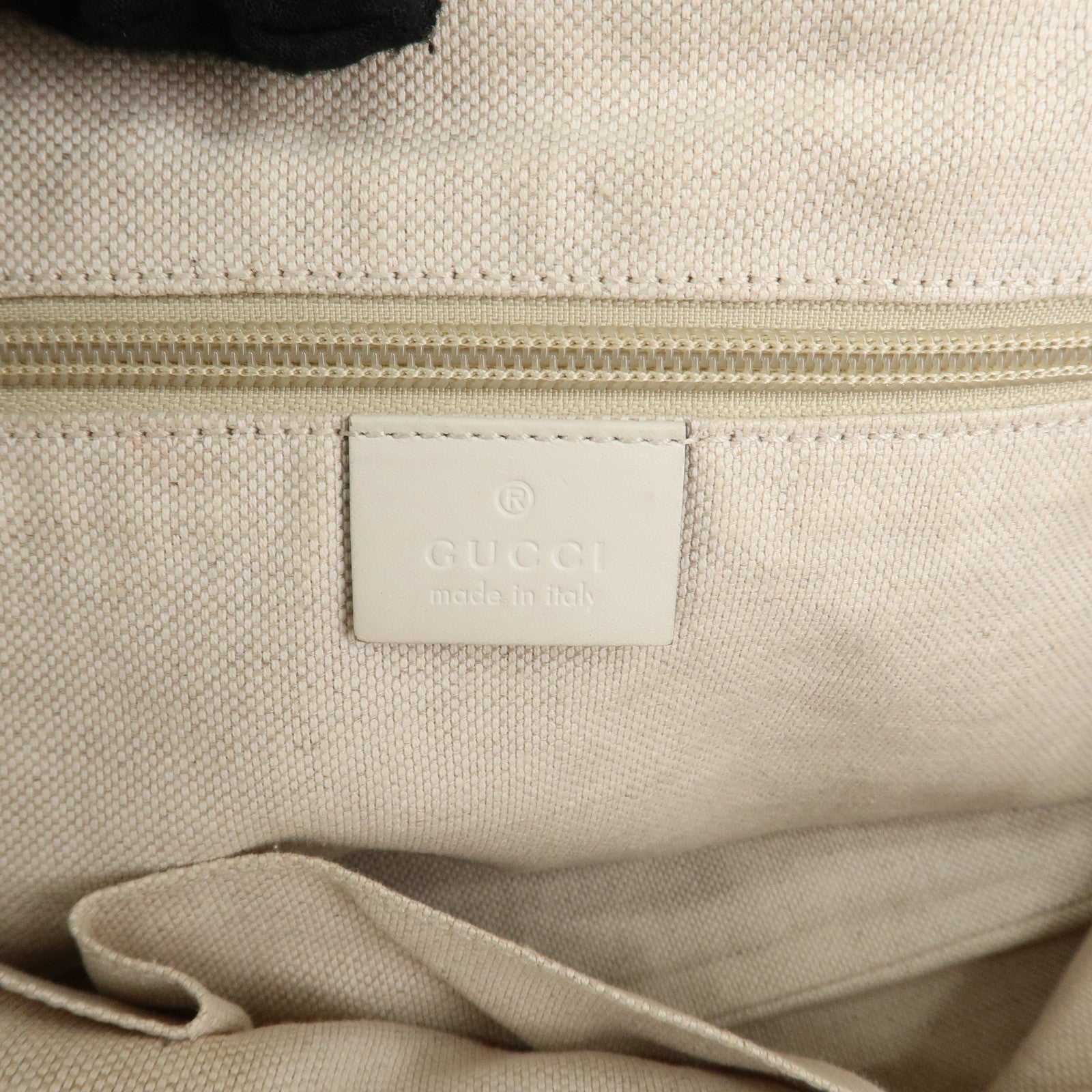 GUCCI Flora Canvas Leather Tote Bag Hand Bag Ivory 353437