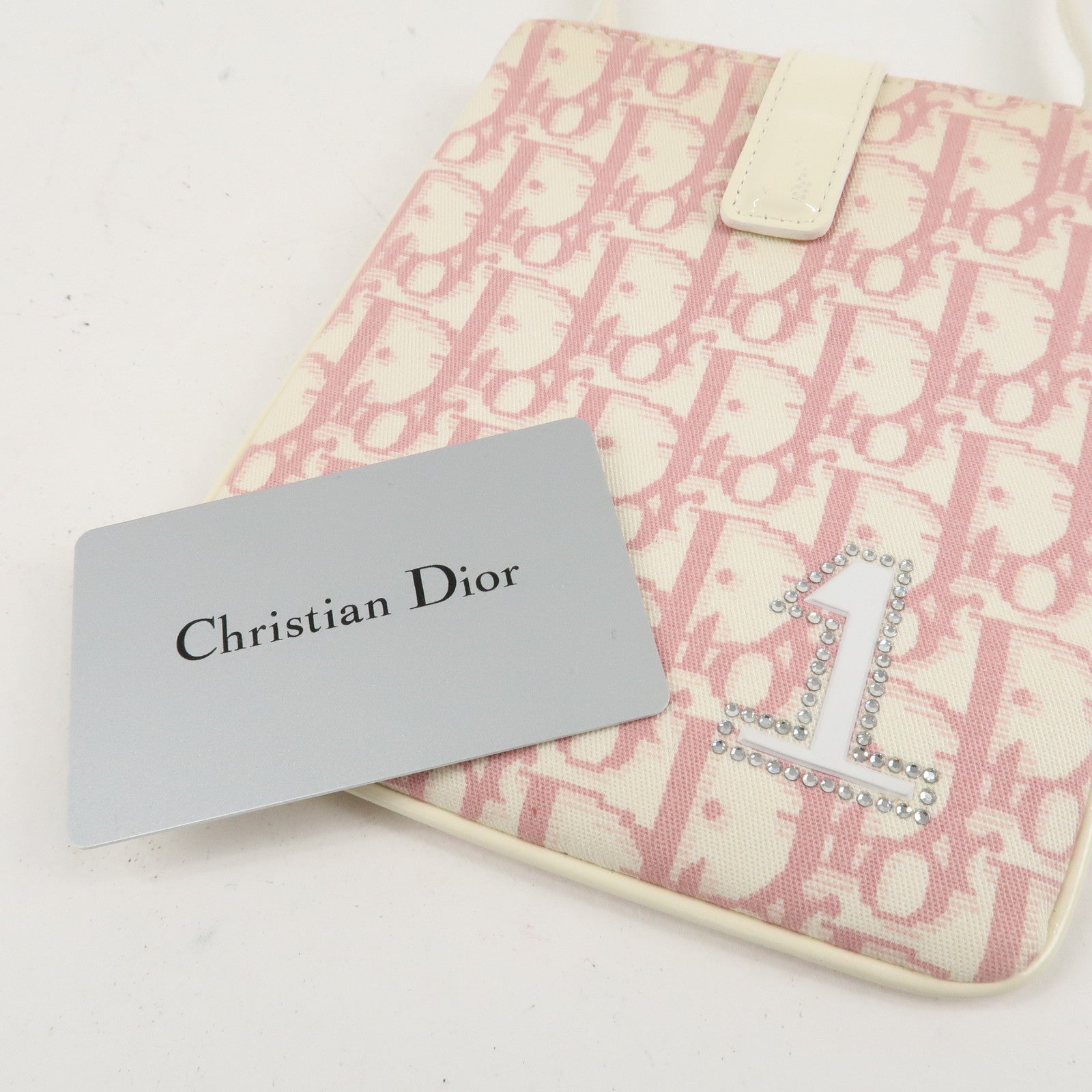 Christian Dior Trotter Canvas Patent Leather Shoulder Bag