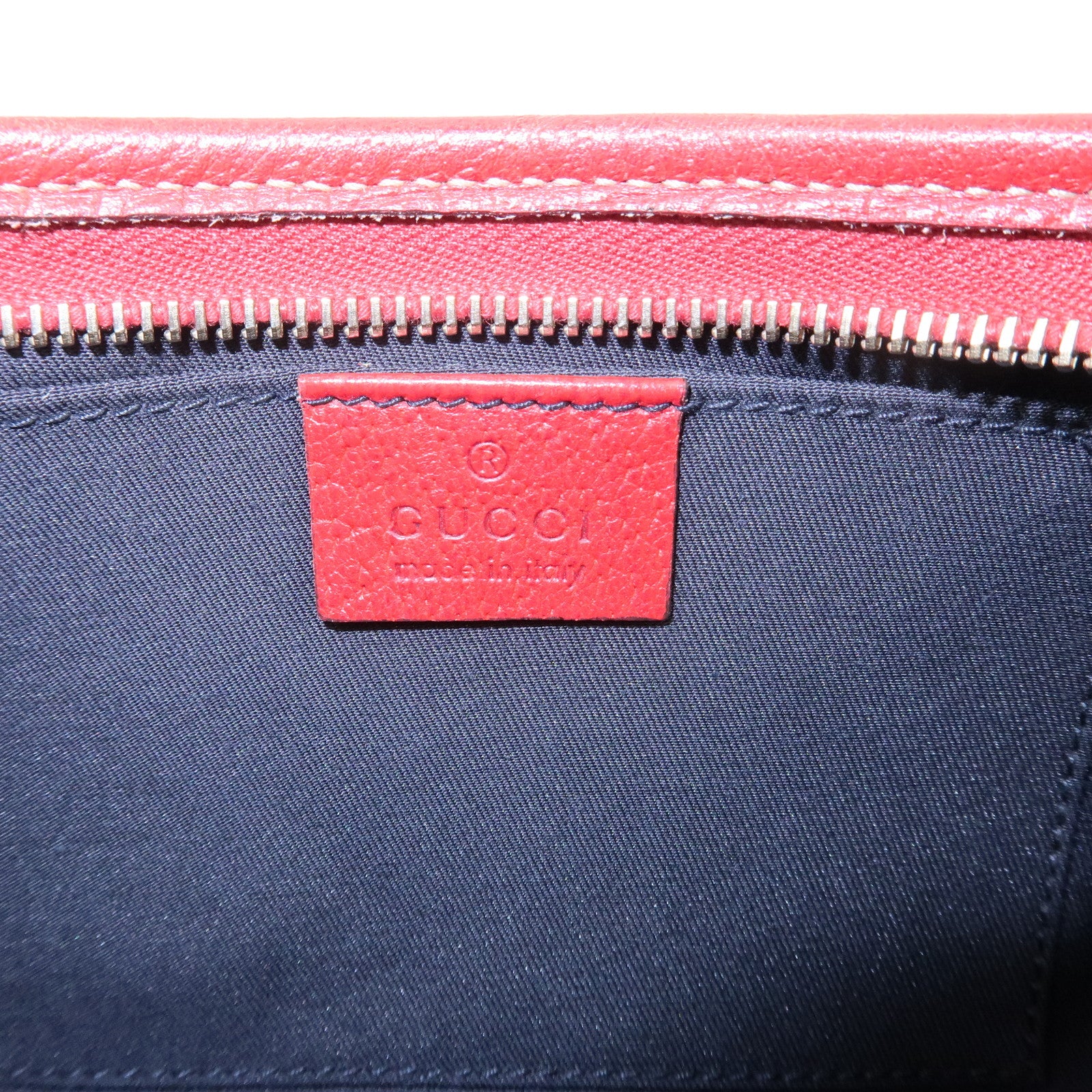 GUCCI Abbey GG Canvas Leather Shoulder Bag Beige Navy Red 130939 Used