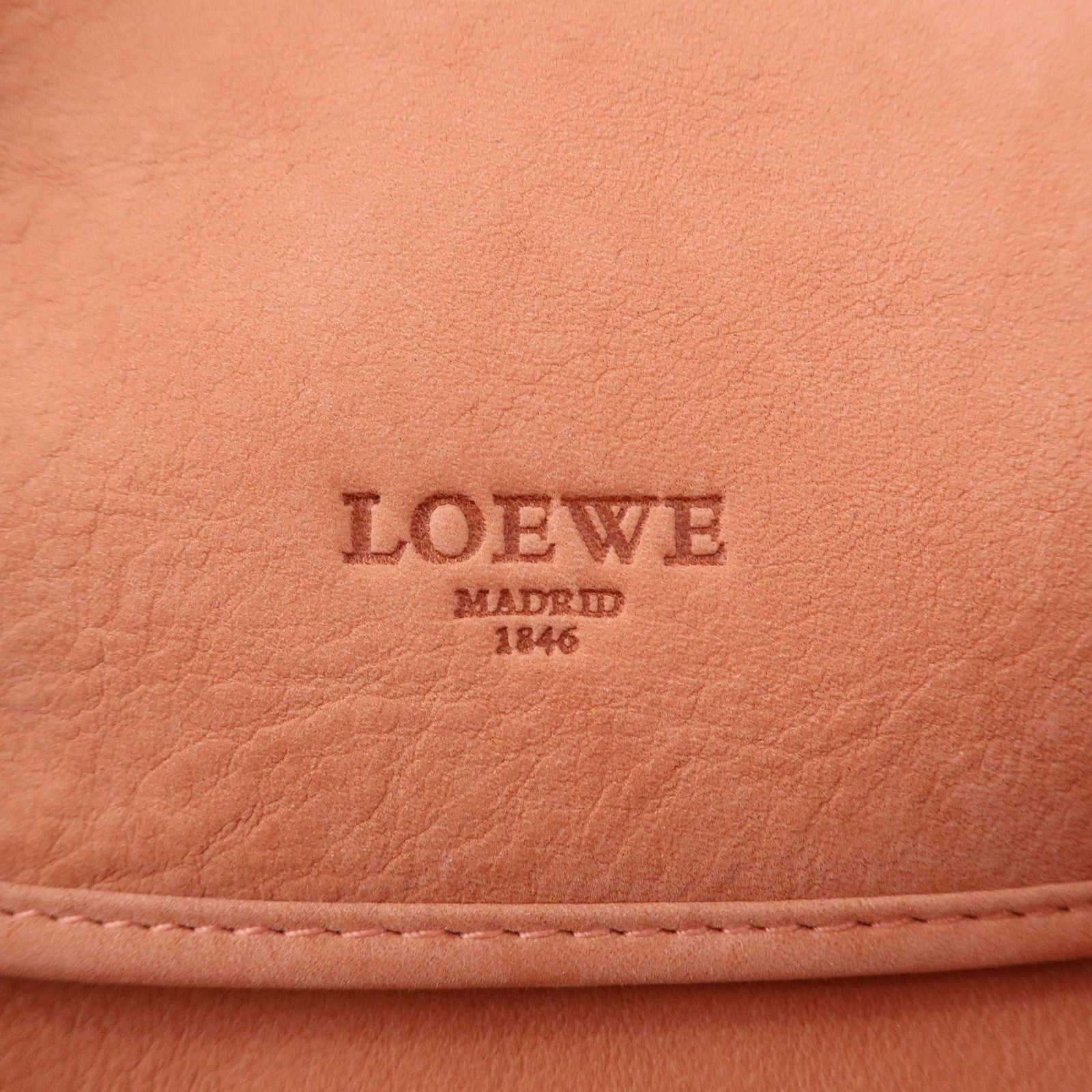 LOEWE Suede Shoulder Bag Hand Bag Pouch Pink