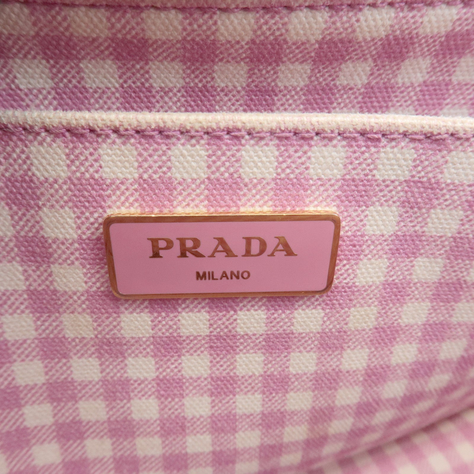 PRADA Logo Canapa Mini Canvas 2Way Bag Hand Bag Pink 1BG439