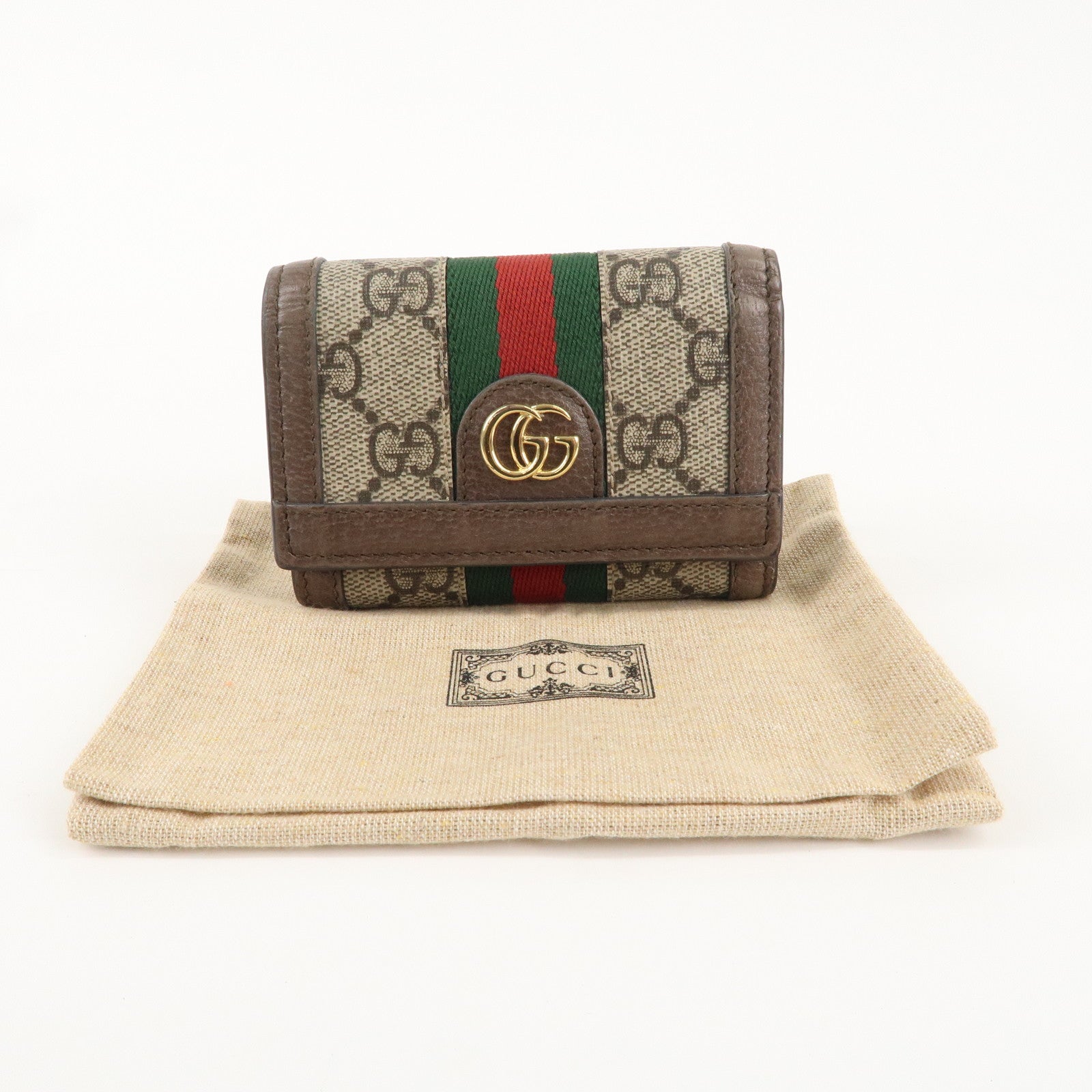 GUCCI Ophidia GG Supreme Leather Trifold Wallet 644334