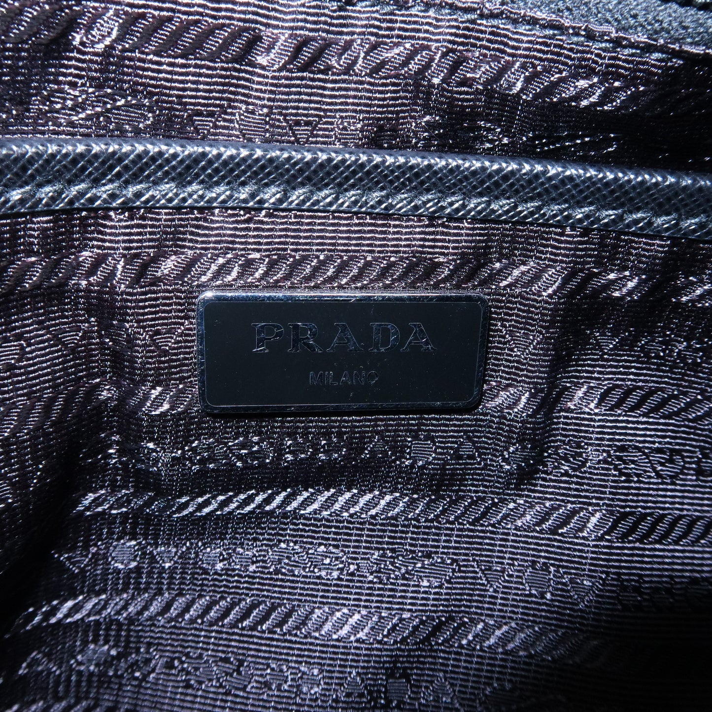 PRADA Nylon Saffiano Leather Rucksack Backpack Black