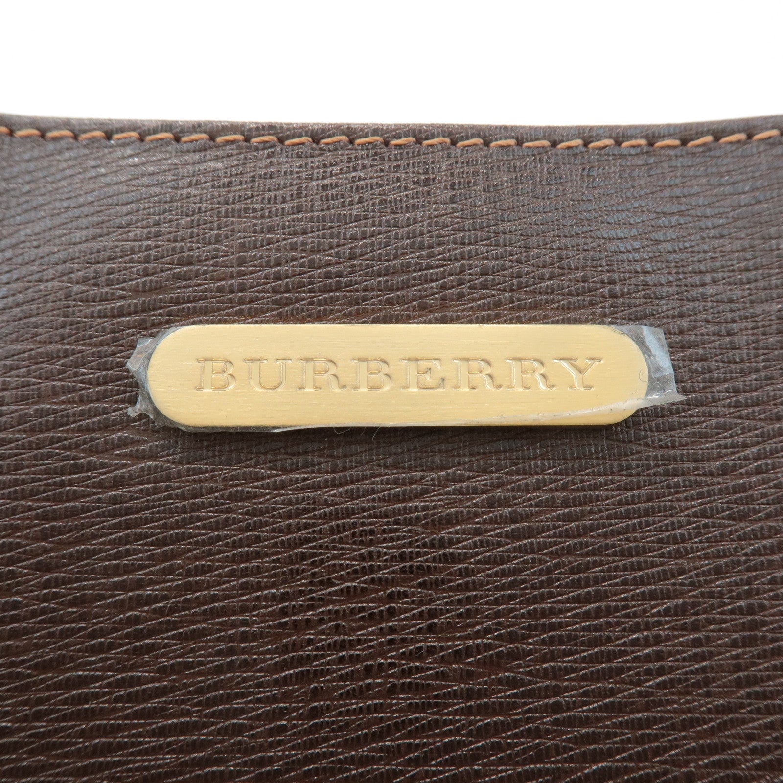 BURBERRY Leather Shoulder Bag Hand Bag Brown