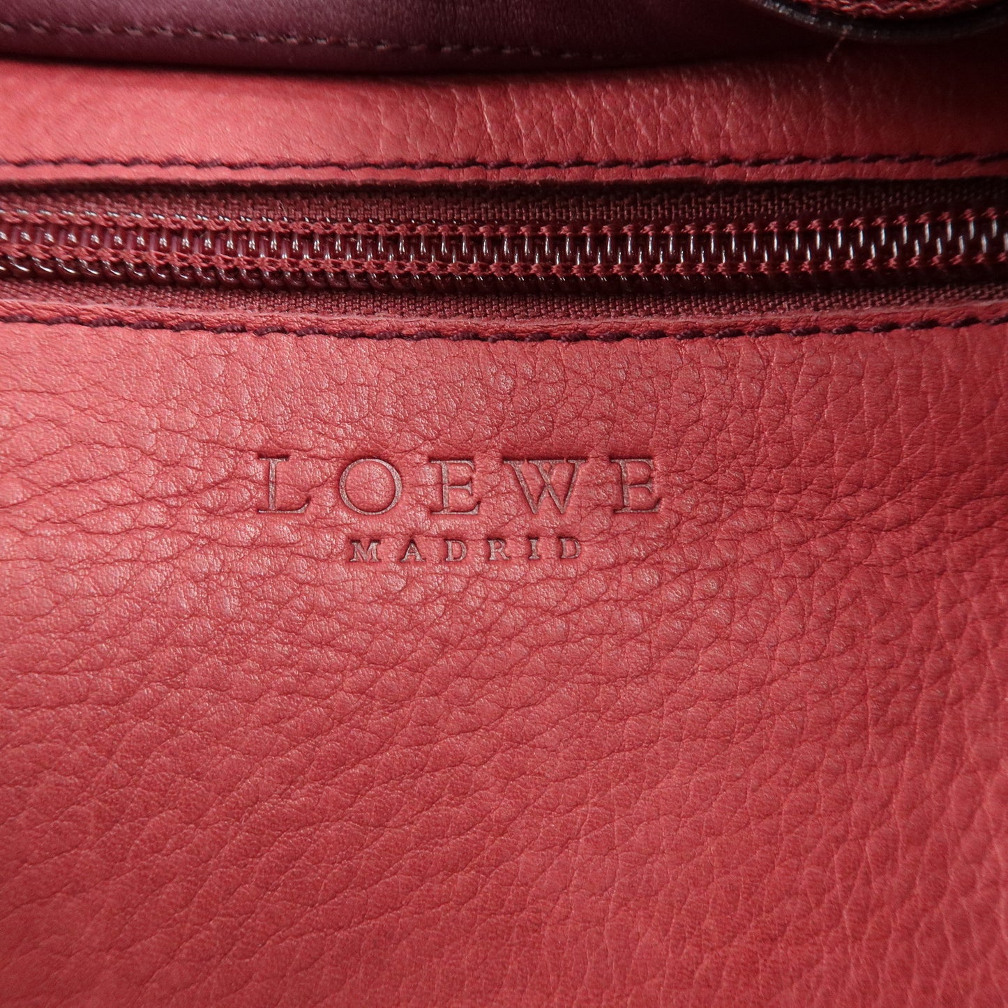 LOEWE Anagram Suede Leather Shoulder Bag Red Purple