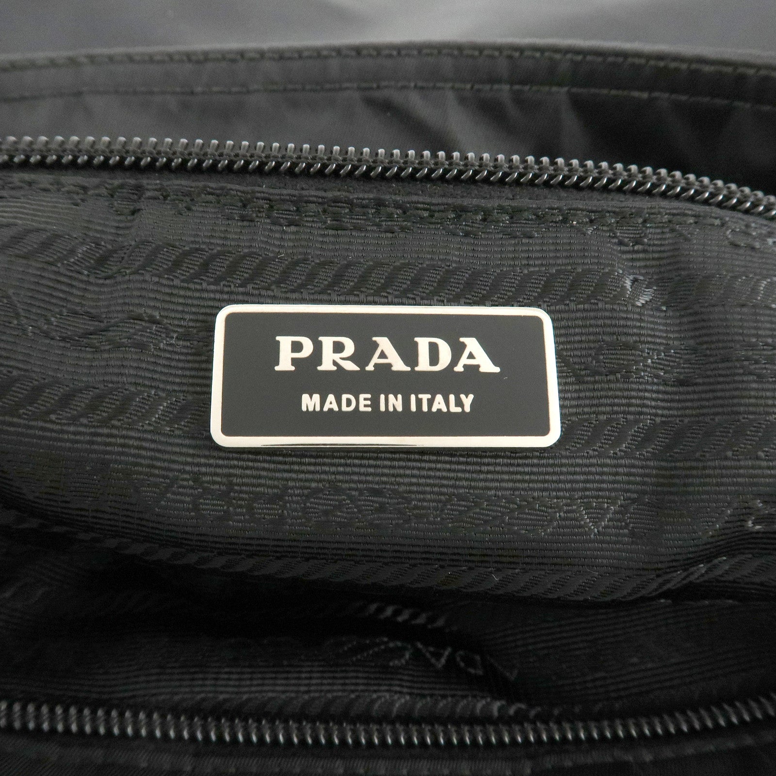 PRADA Logo Nylon Leather Shoulder Bag Crossbody Bag Black