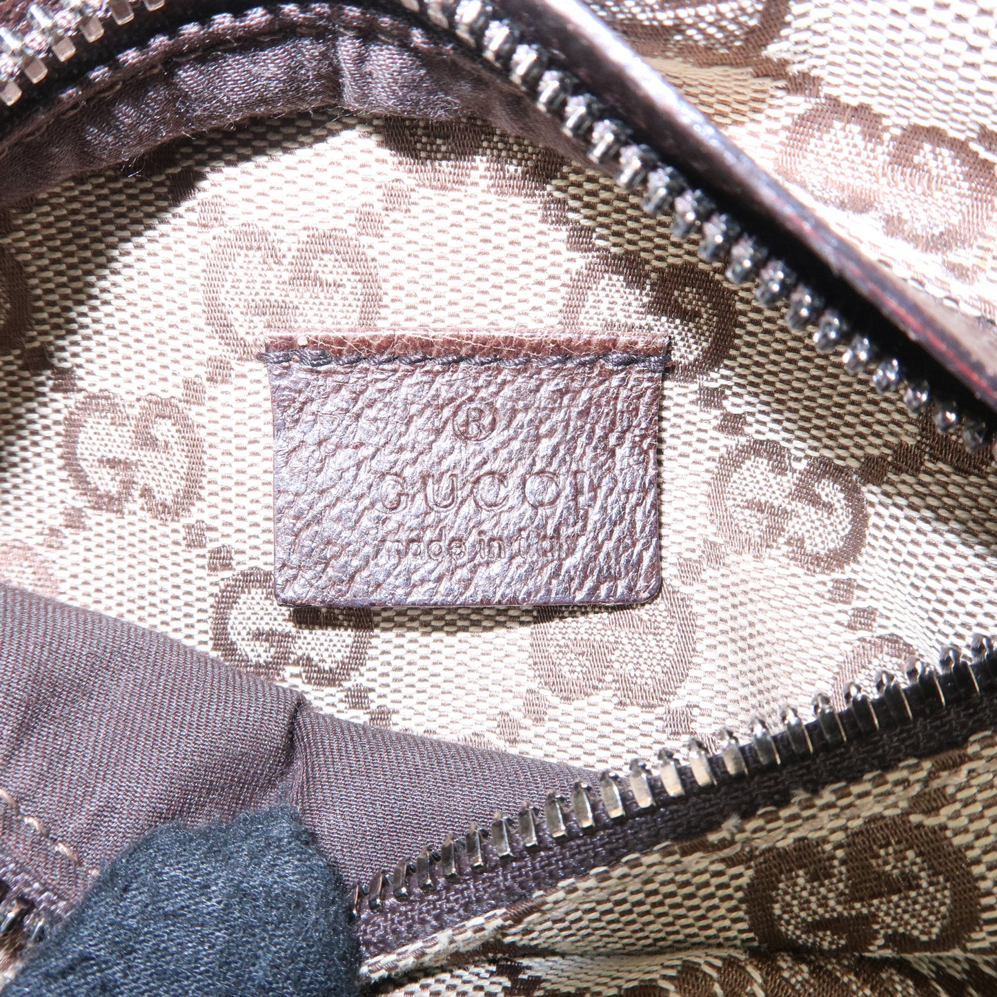 GUCCI GG Canvas Leather Waist Bag Crossbody Bag Beige Brown 28566