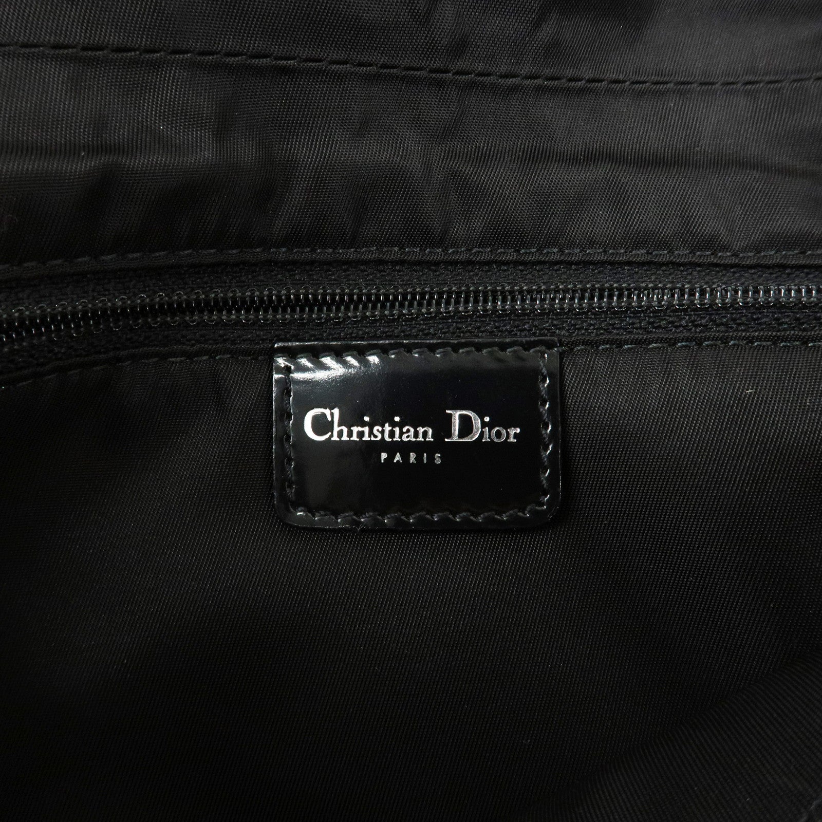 Christinan Dior Maris Pearl Canvas Leather Shoulder Bag Black