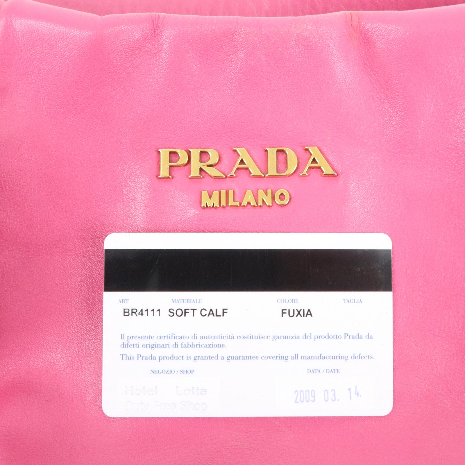 PRADA Leather Shoulder Bag Pink Gold Hardware BR4111