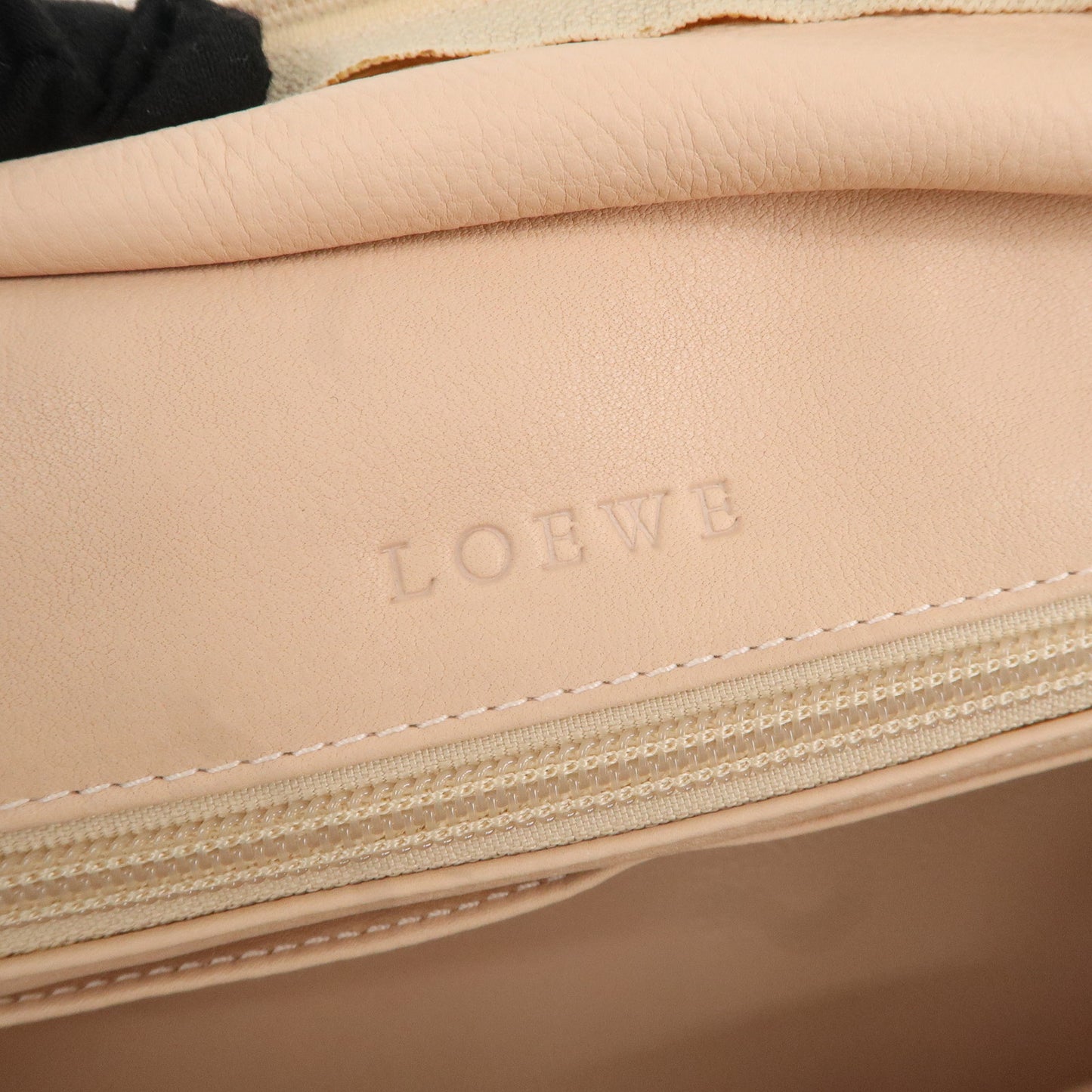 LOEWE Anagram Suede Leather Amazona 28 Hand Bag Pink Beige