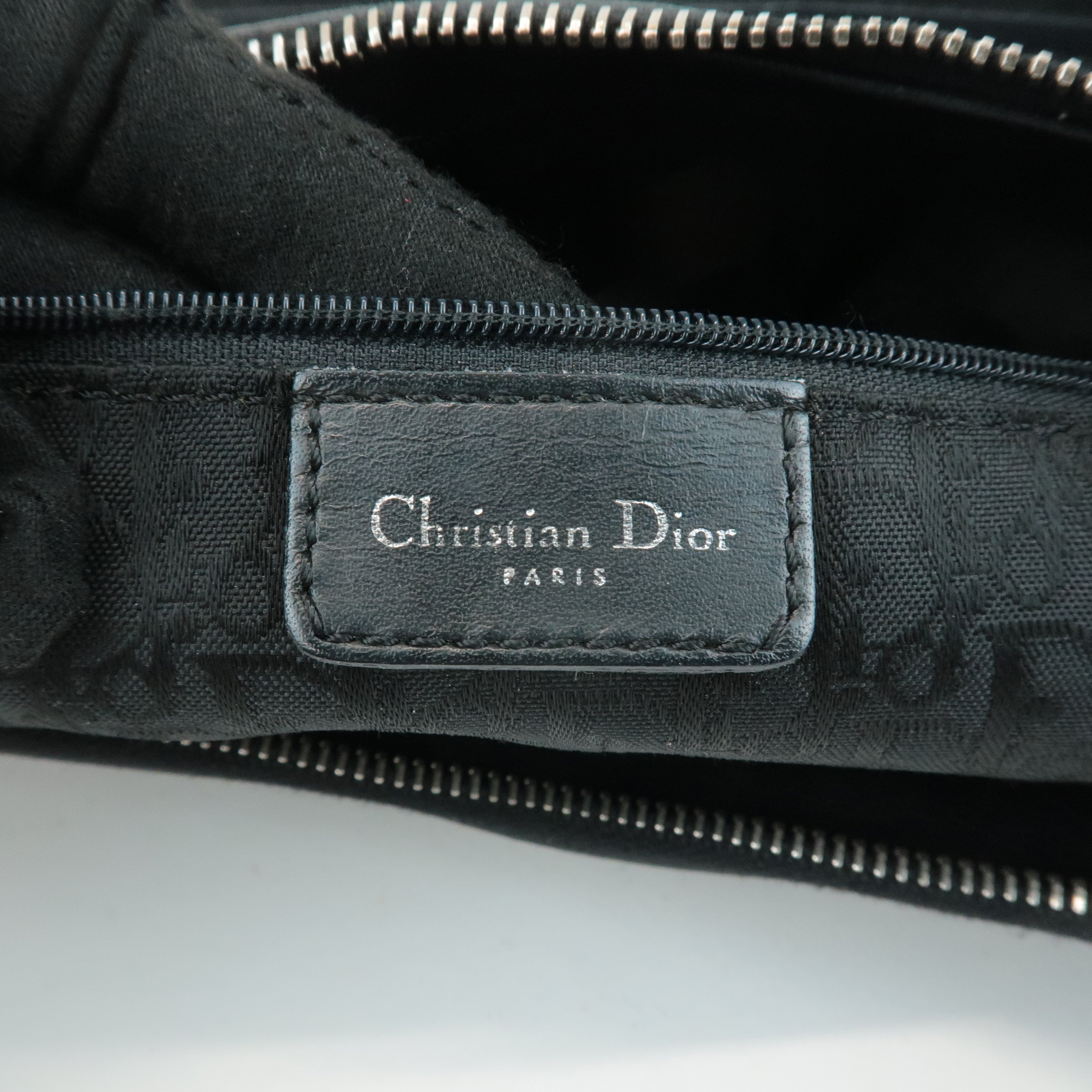 Christian Dior Leather One Shoulder Bag Hand Bag Black