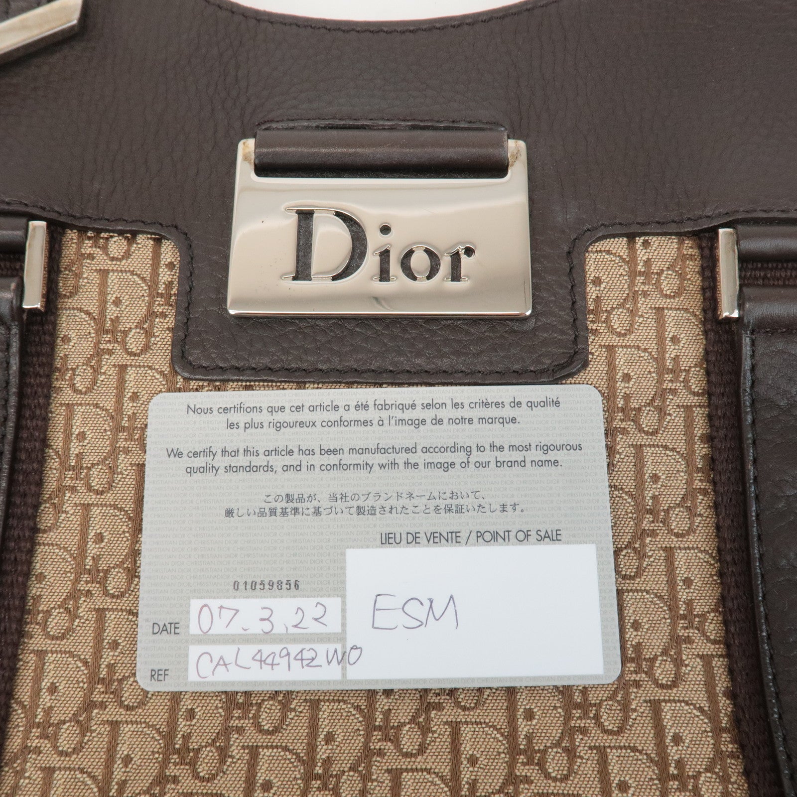 Christian Dior Street Chic Trotter Canvas Leather Tote Bag