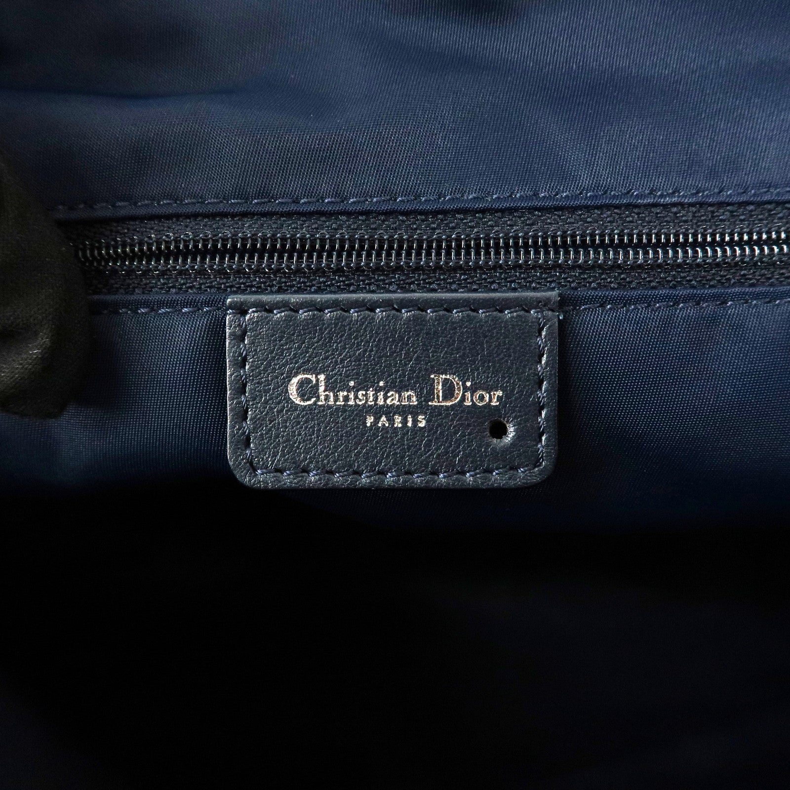 Christian Dior Trotter Canvas Leather Shoulder Bag Navy