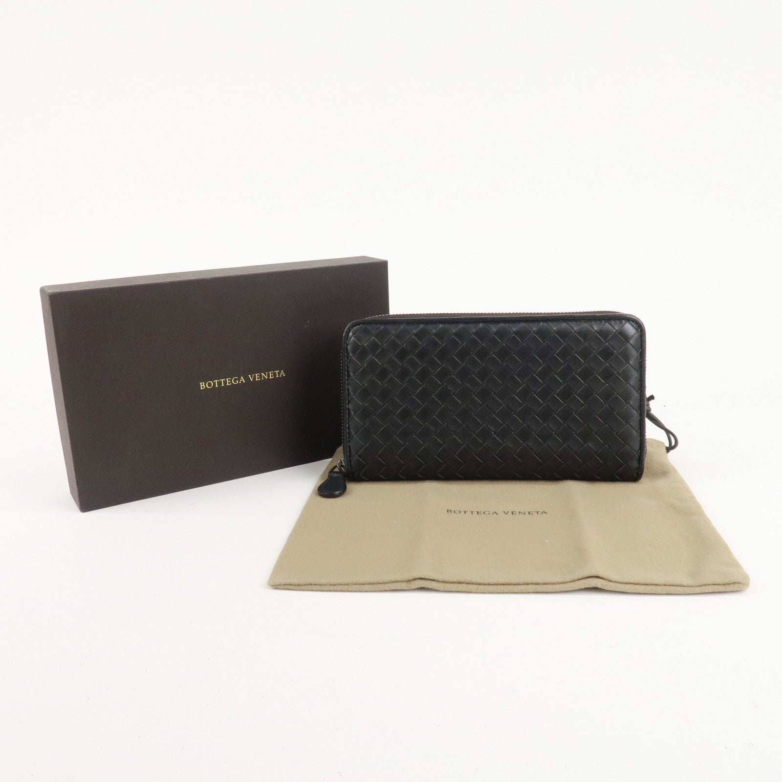 BOTTEGA VENETA Intrecciato Leather Round Fauna Long Wallet