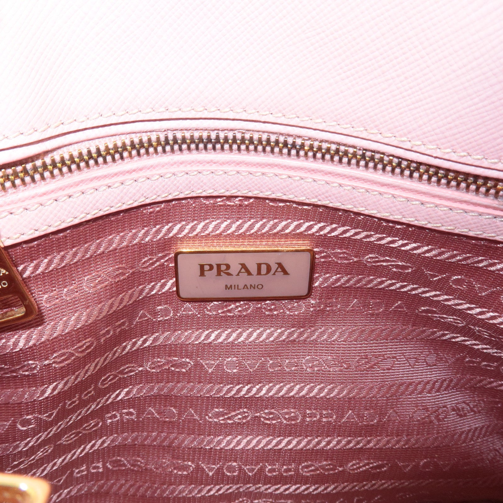 PRADA Saffiano Leather 2WAY Bag Hand Bag Cross Body Pink