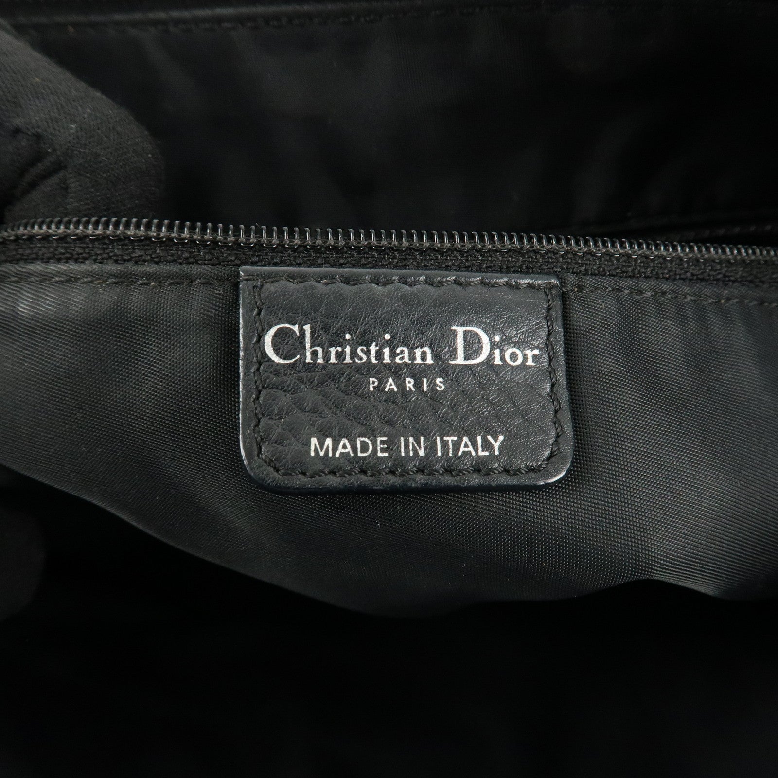 Chiristian Dior Trotter Canvas Leather Shoulder Bag Black