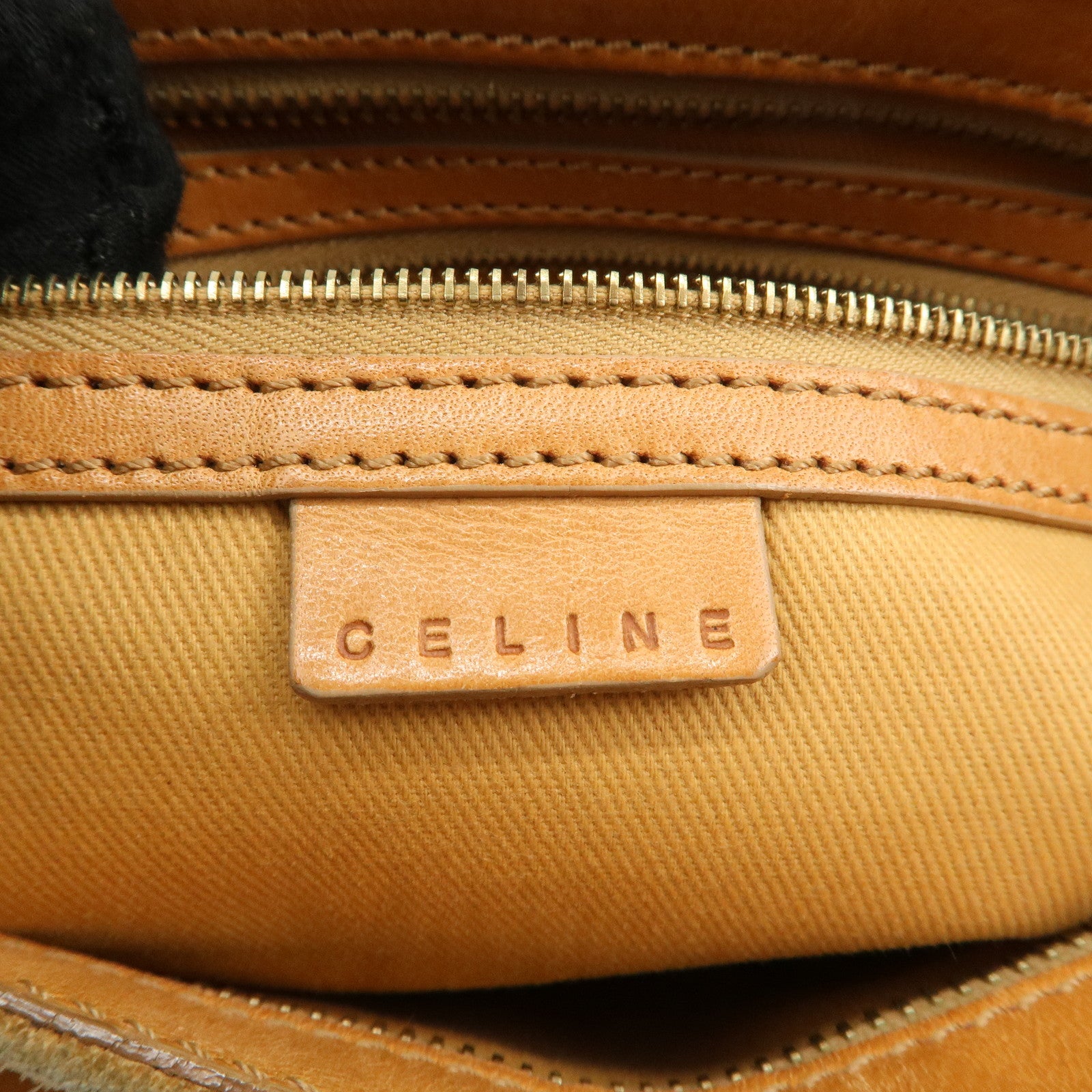 CELINE C Macadam Suede Leather Shoulder Bag Brown