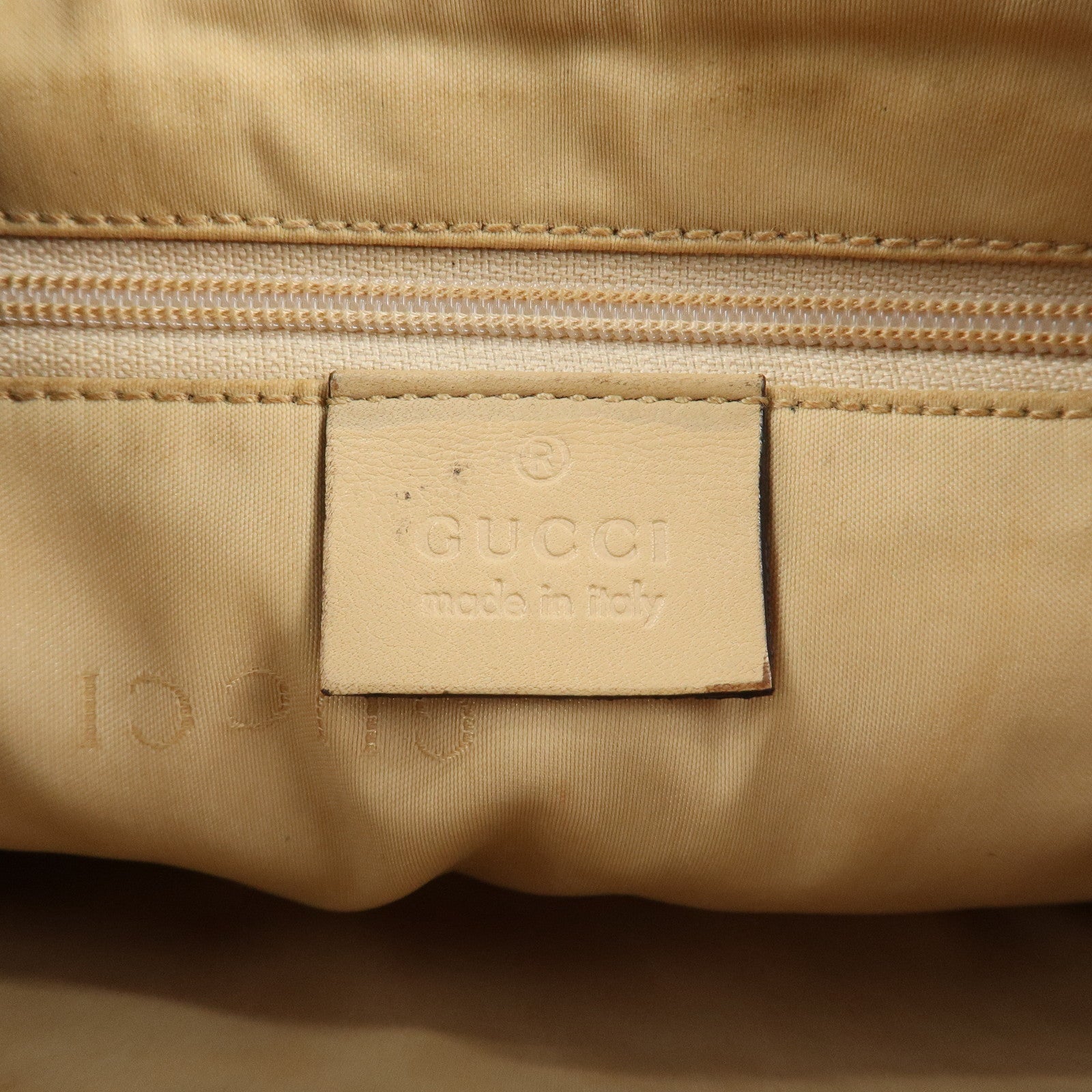 GUCCI Bamboo Leather Shoulder Bag Beige 001.3865