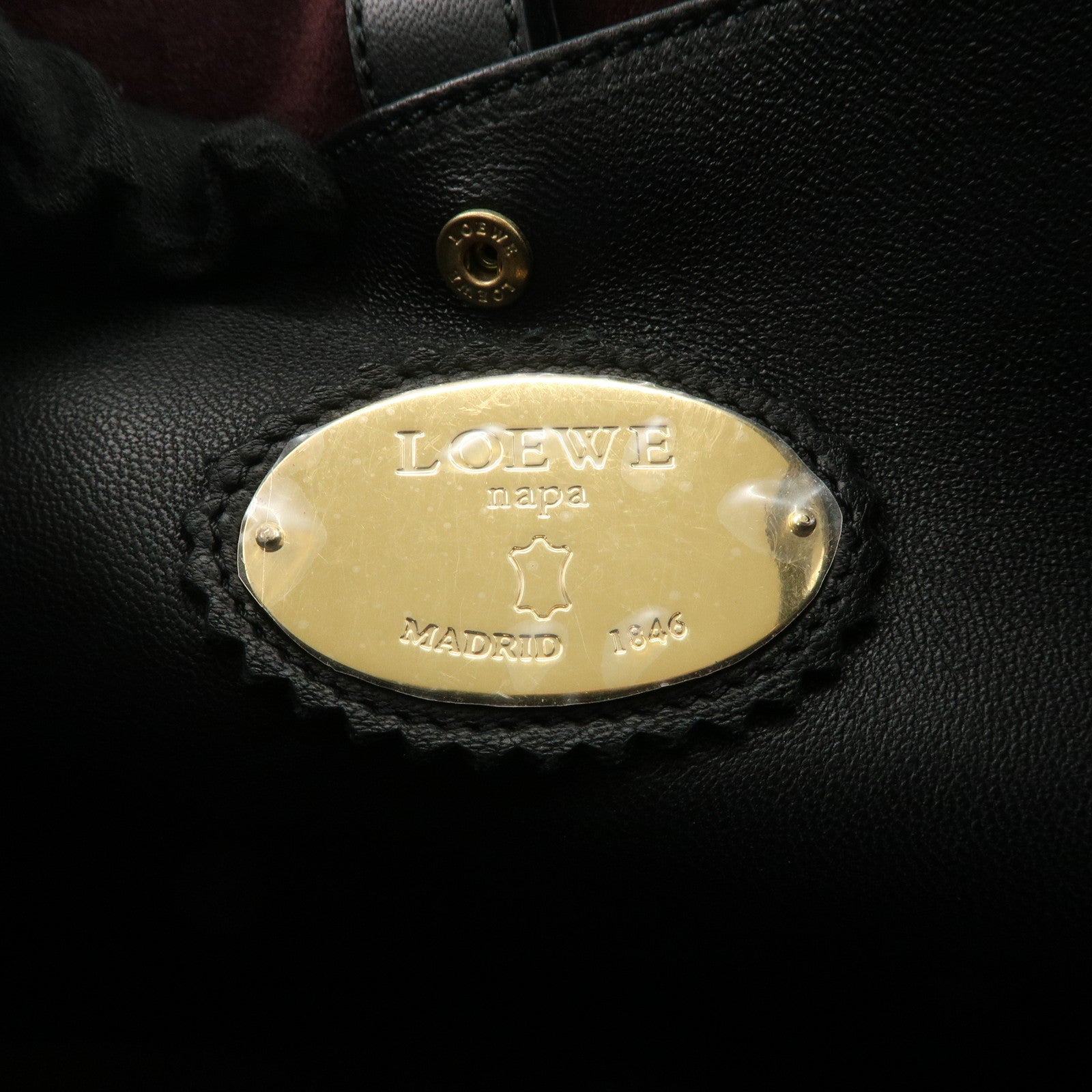 LOEWE Anagram Leather Tassel 2Way Shoulder Bag  Black 315.82.E29 Used