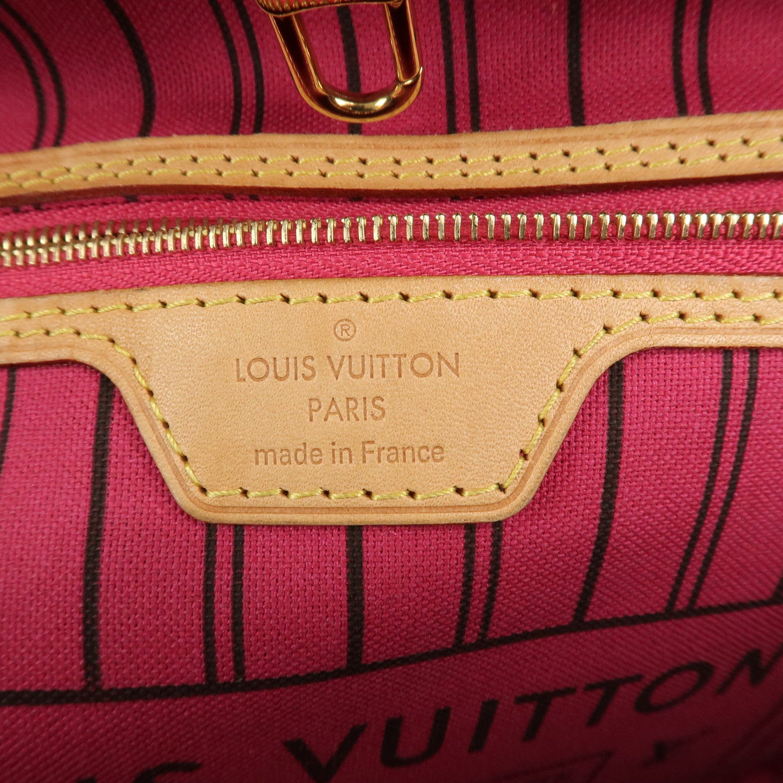 Louis Vuitton Monogram Neverfull MM Tote Bag Fuchisia M40996