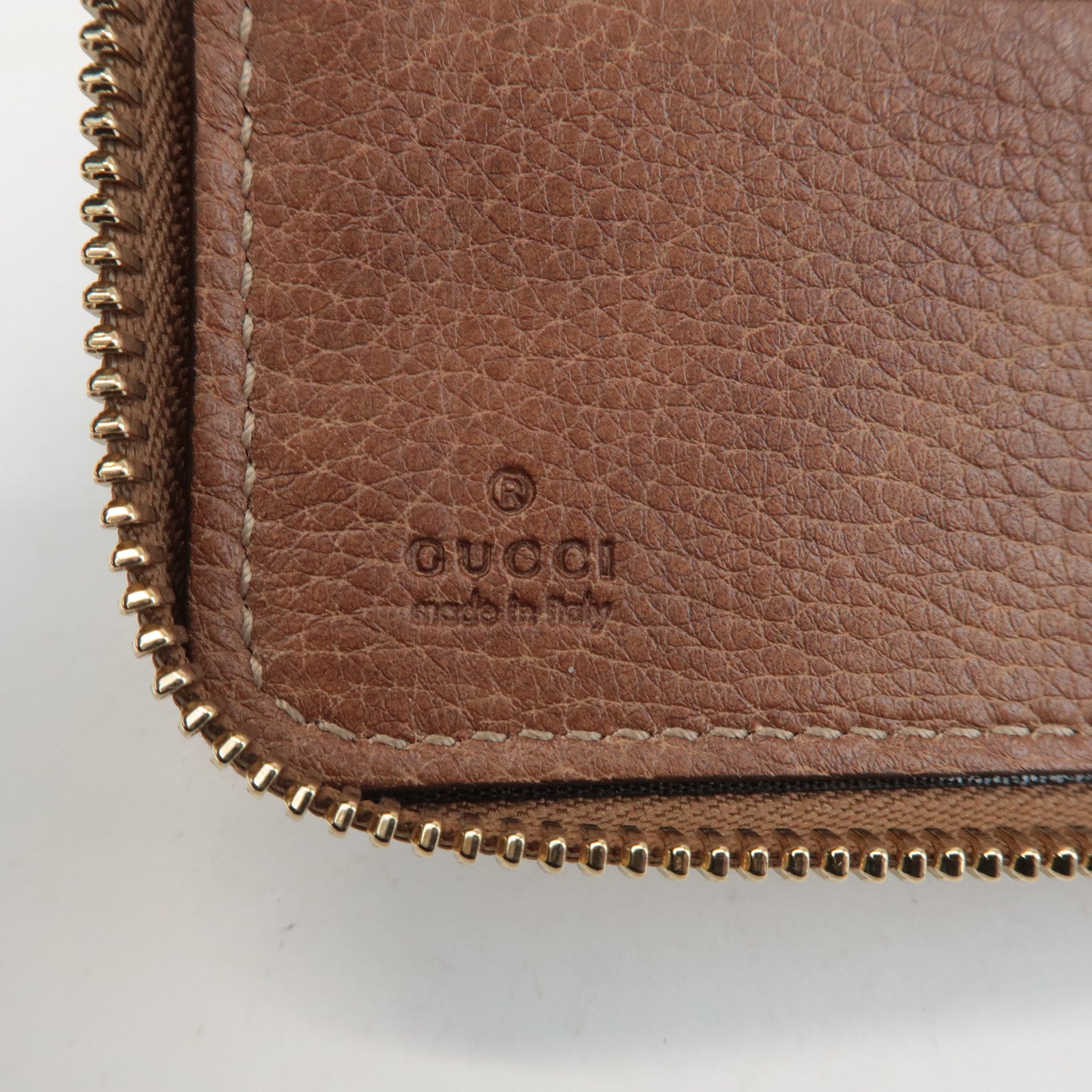 GUCCI Guccissima Bamboo Guccisima Leather Zippy Long Wallet 232977 Used