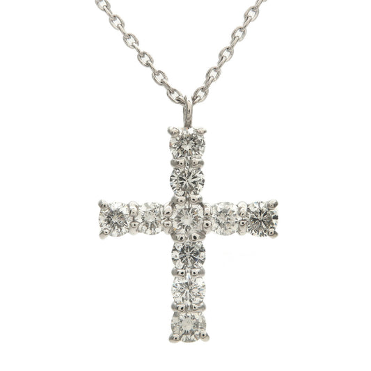 VENDOME AOYAMA Cross Diamond Necklace 0.50ct PT900 PT850 Platinum