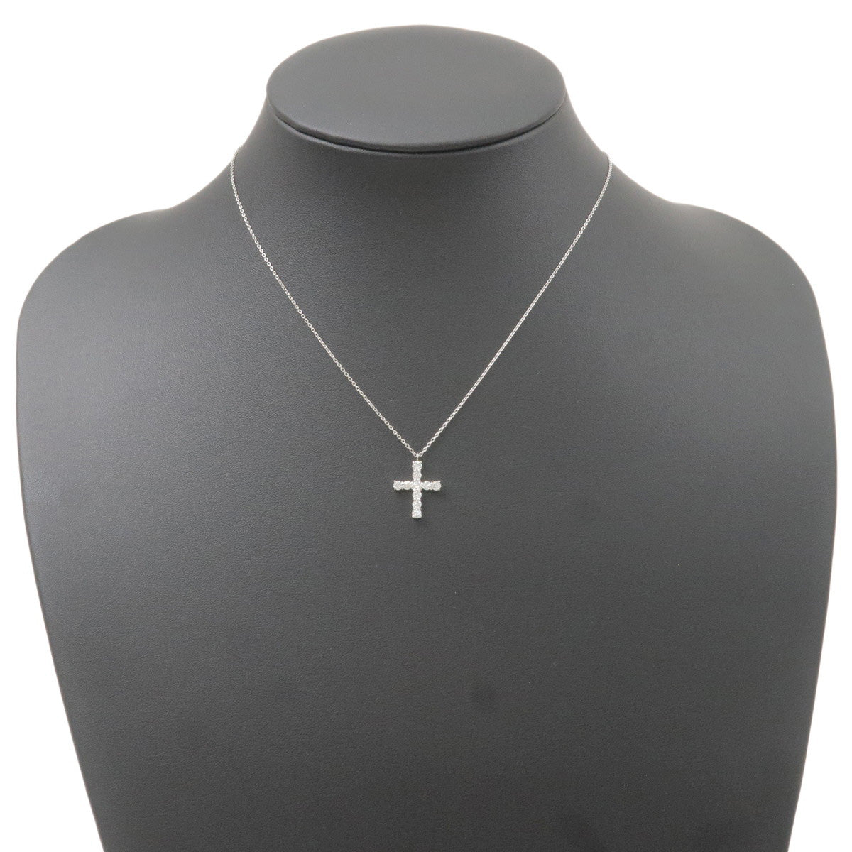 VENDOME AOYAMA Cross Diamond Necklace 0.50ct PT900 PT850 Platinum