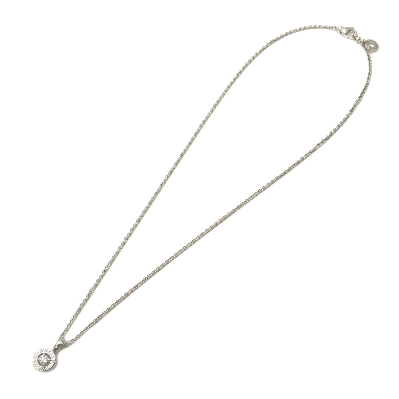 BVLGARI-Bulgari-Bulgari-1P-Diamond-Necklace-K18WG-750WG-White-Gold