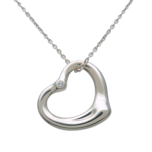 Tiffany&Co.-Open-Heart-Necklace-1P-Diamond-Medium-SV-925-Silver