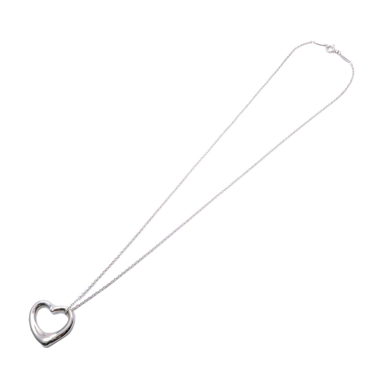 Tiffany&Co. Open Heart Necklace 1P Diamond Medium SV 925 Silver