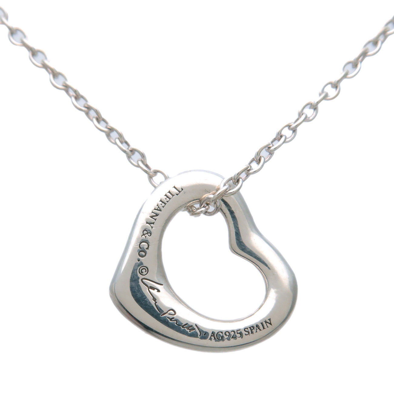 Tiffany&Co. Open Heart Necklace Small SV925 Silver