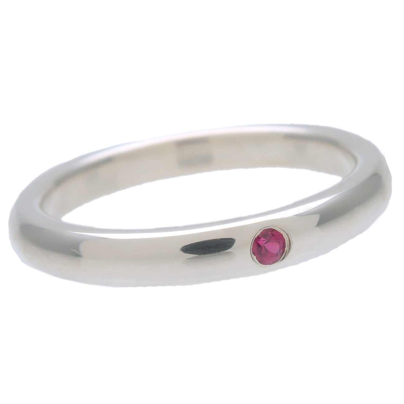 Tiffany&Co. Stacking Band Ring 1P Ruby SV925 Silver US5 EU49