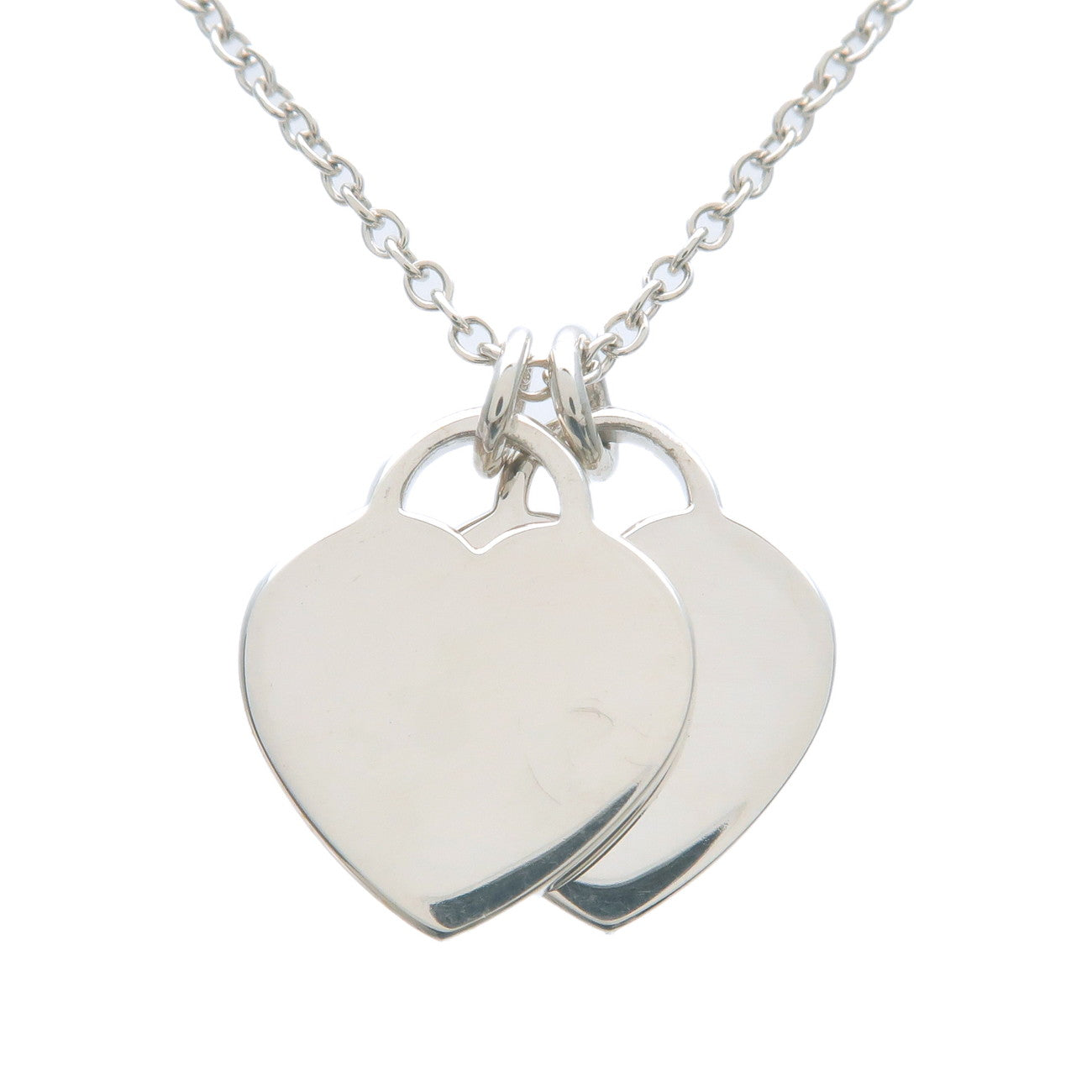 Tiffany&Co. Return to Tiffany Mini Double HeartTag Necklace Silver