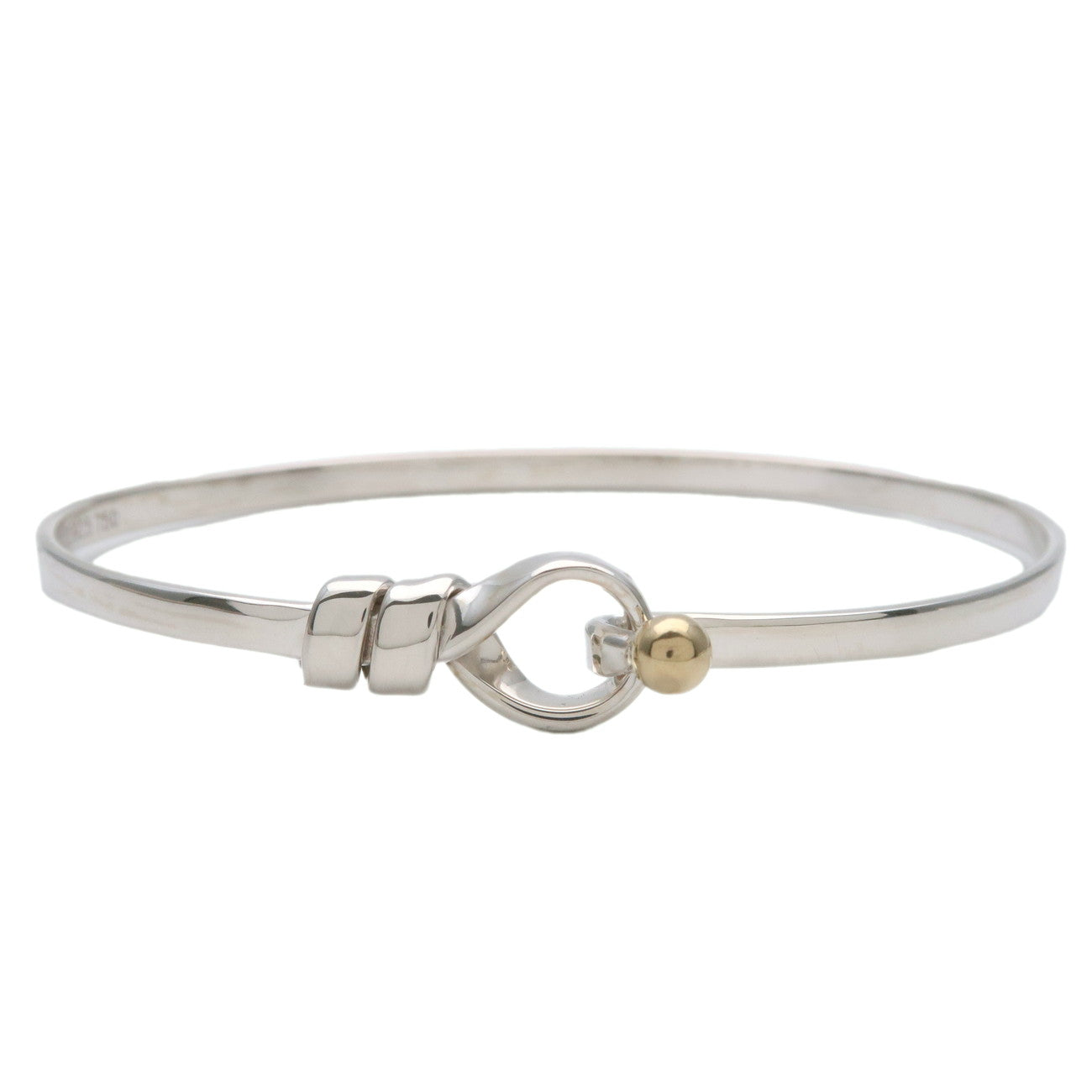 Tiffany&Co.-Hook-&-Eye-Bangle-SV925-K18YG-Silver-Yellow-Gold