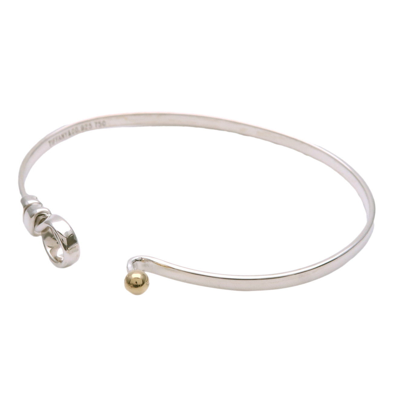 Tiffany&Co. Hook & Eye Bangle SV925 K18YG Silver Yellow Gold