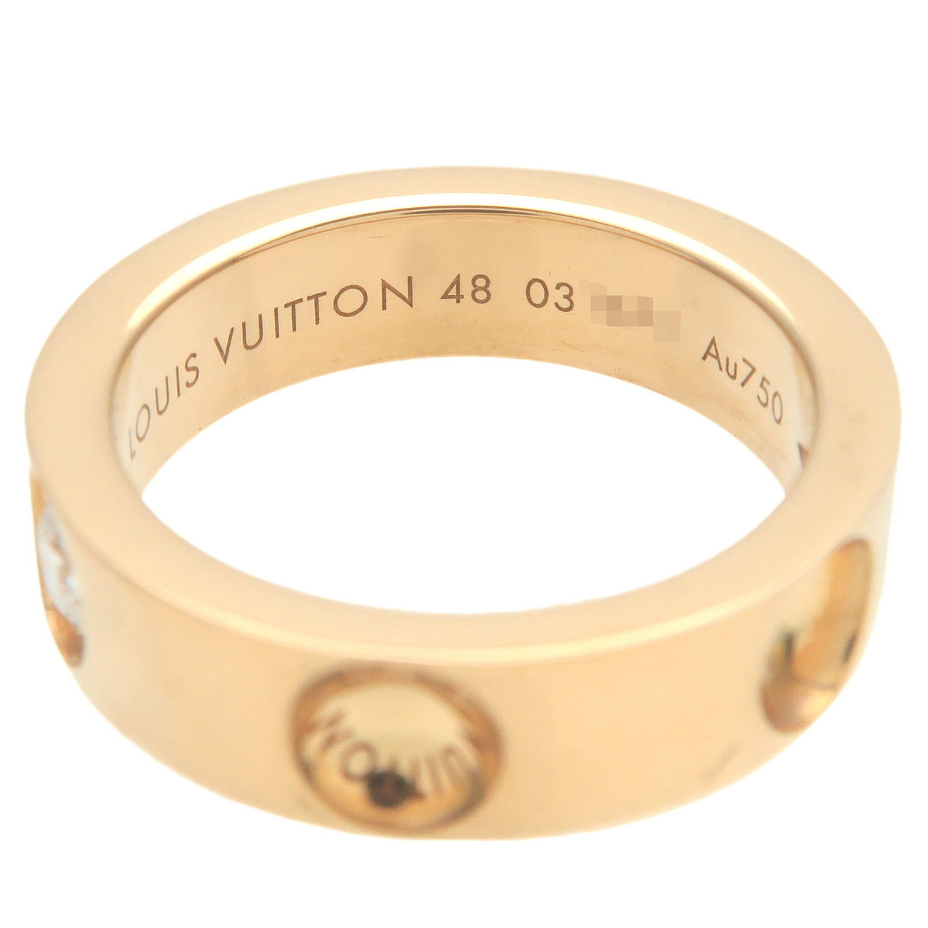 Louis Vuitton Petite Berg Empreinte 1P Diamond Ring K18YG #48 US5