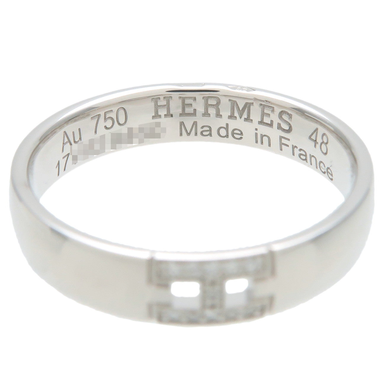 HERMES-Ever-Hercules-11P-Diamond-Ring-K18WG-White-Gold-#48-US4.5-5